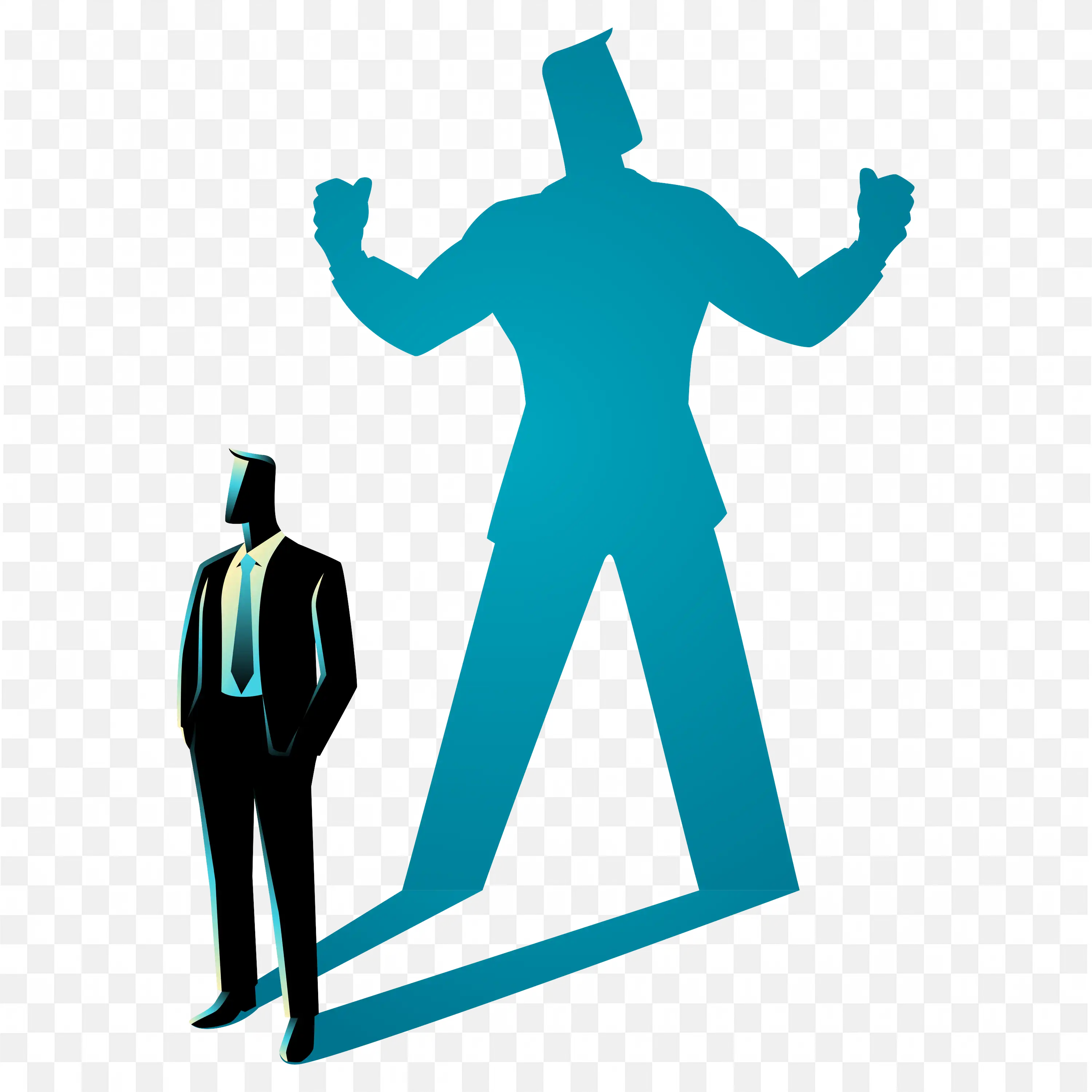 The Shadow of the Businessman Shows the Power of Corporate