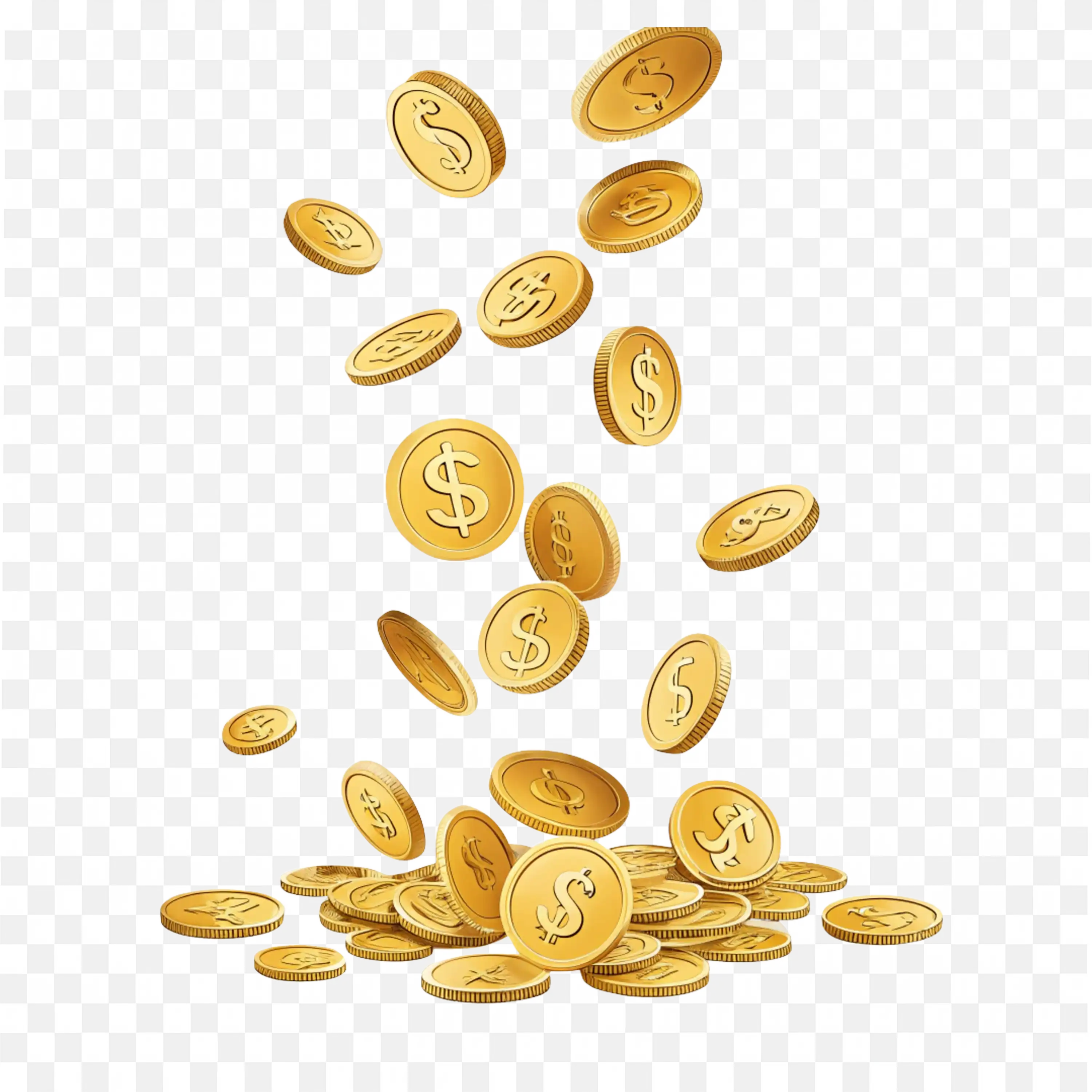 Shiny Coin Dropping Down from the Top Download Free Png