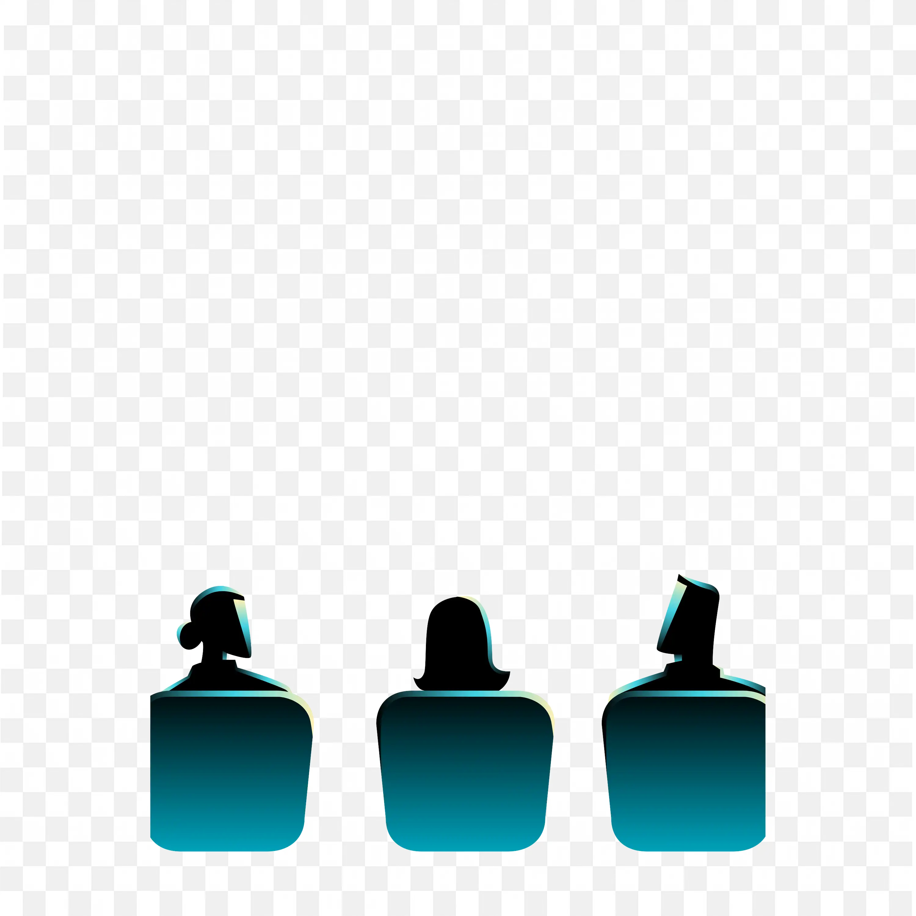 Silhouettes of Three People Watching a Presentation Free Png
