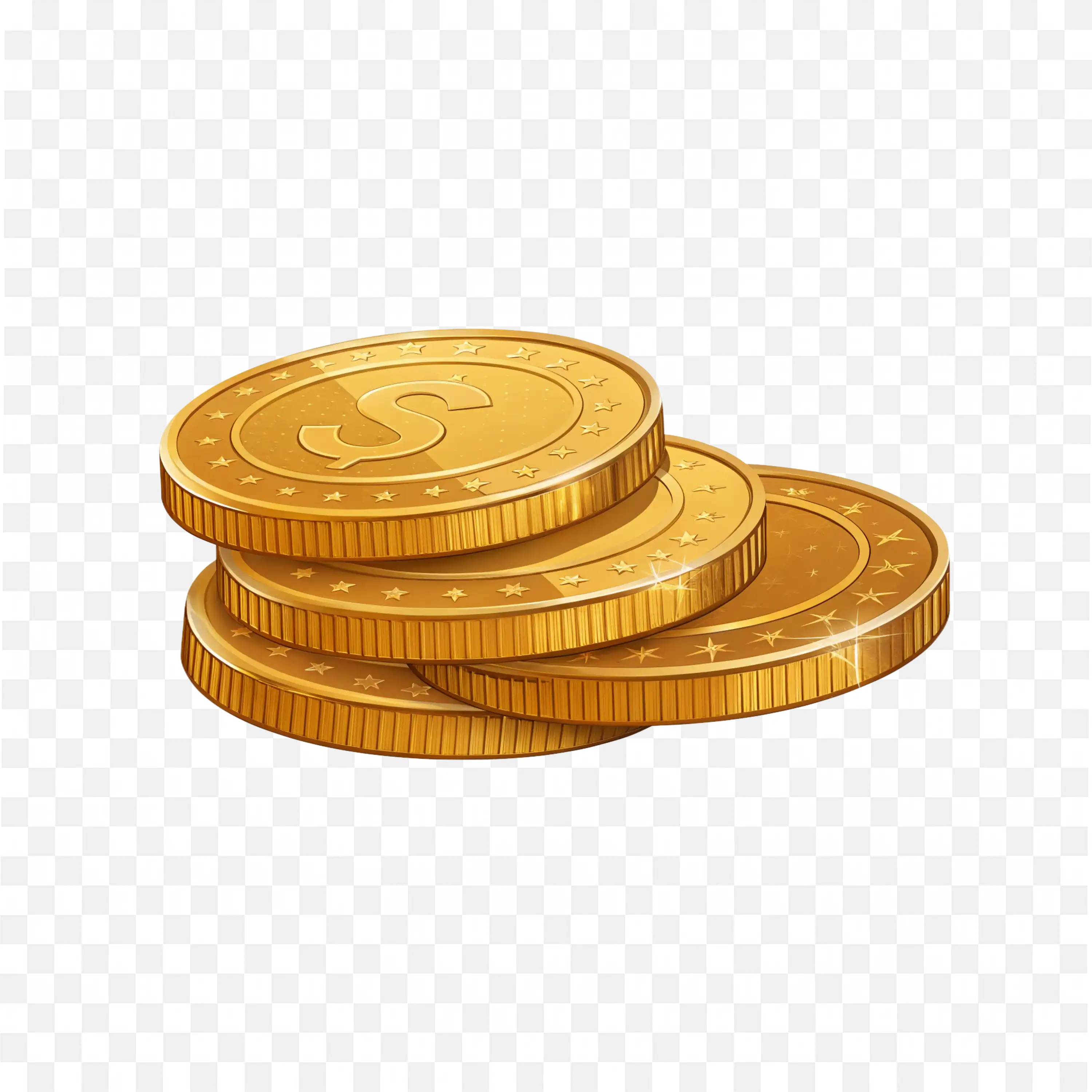 Stack of Shiny Gold Coins with Dollar Symbol HD Png Image
