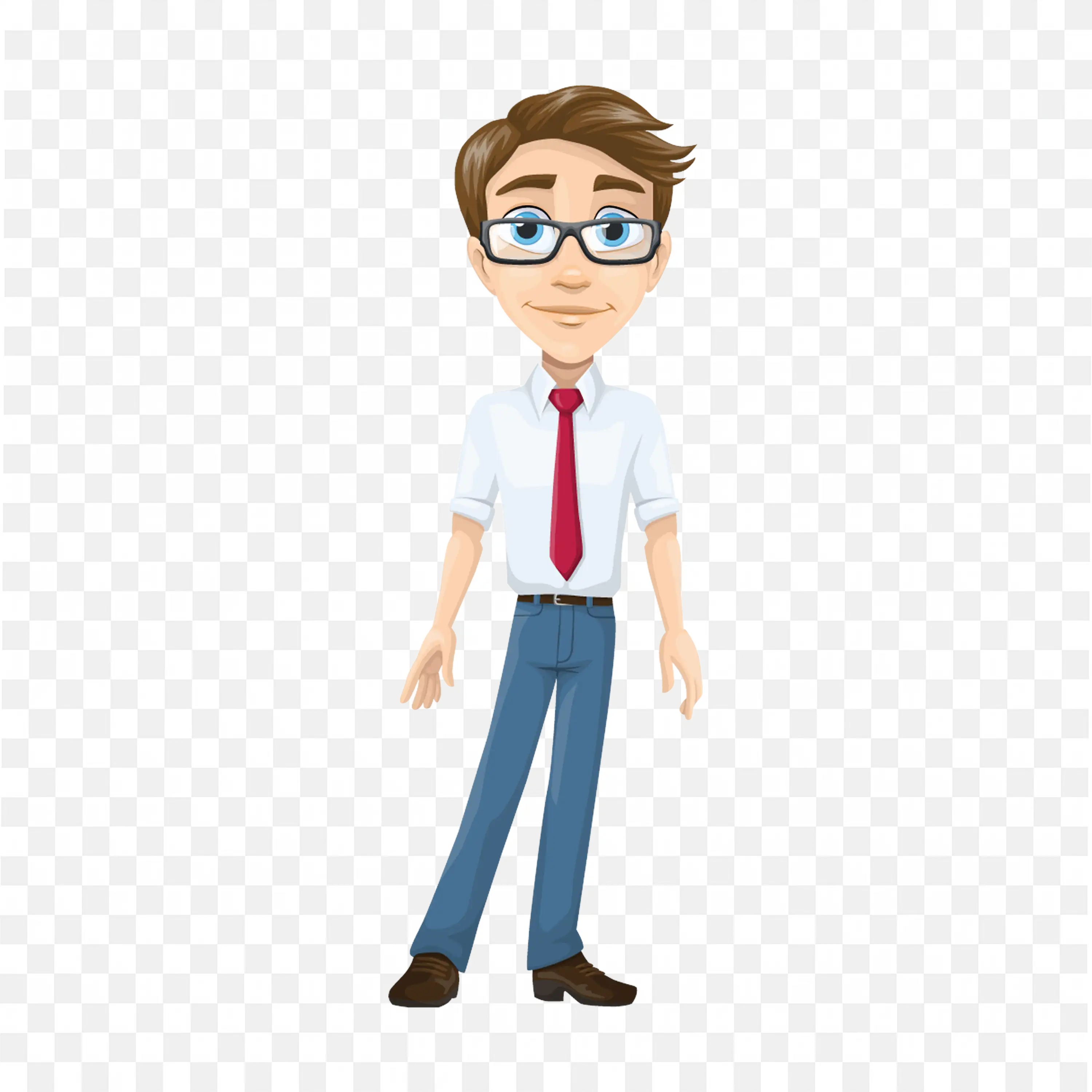 A Stylish Man Standing with Glasses and with Cute Face Png