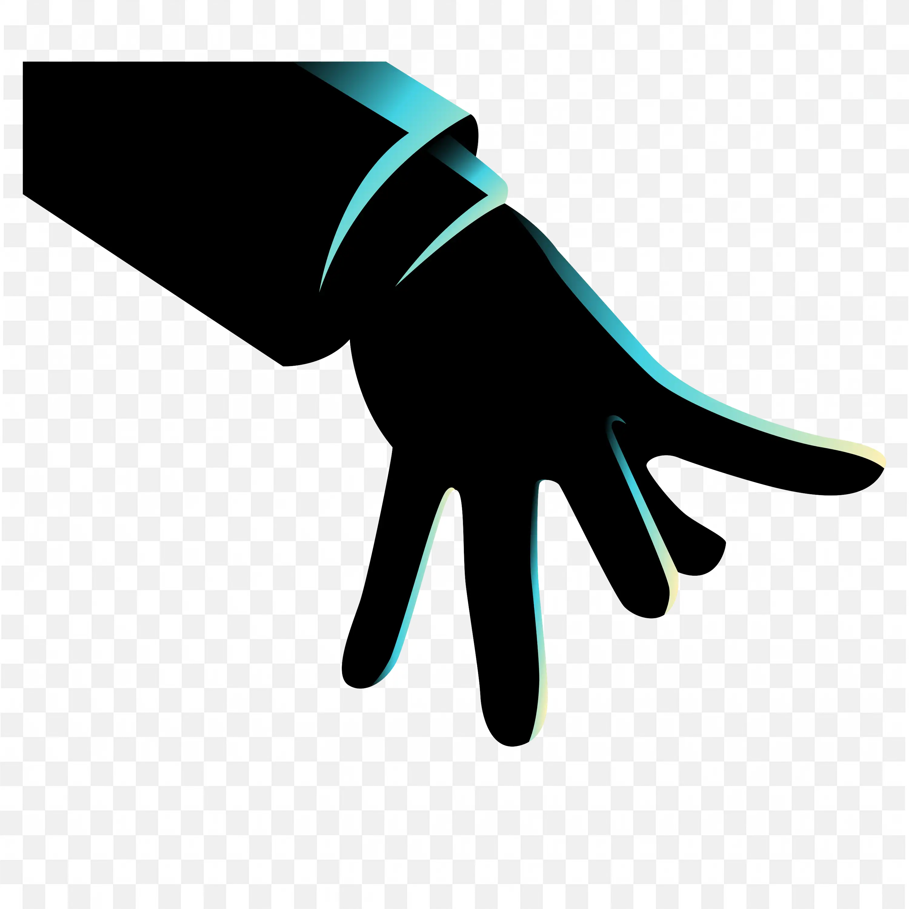 Stylized Hand Reaching Down Symbol of Control Free Png Image