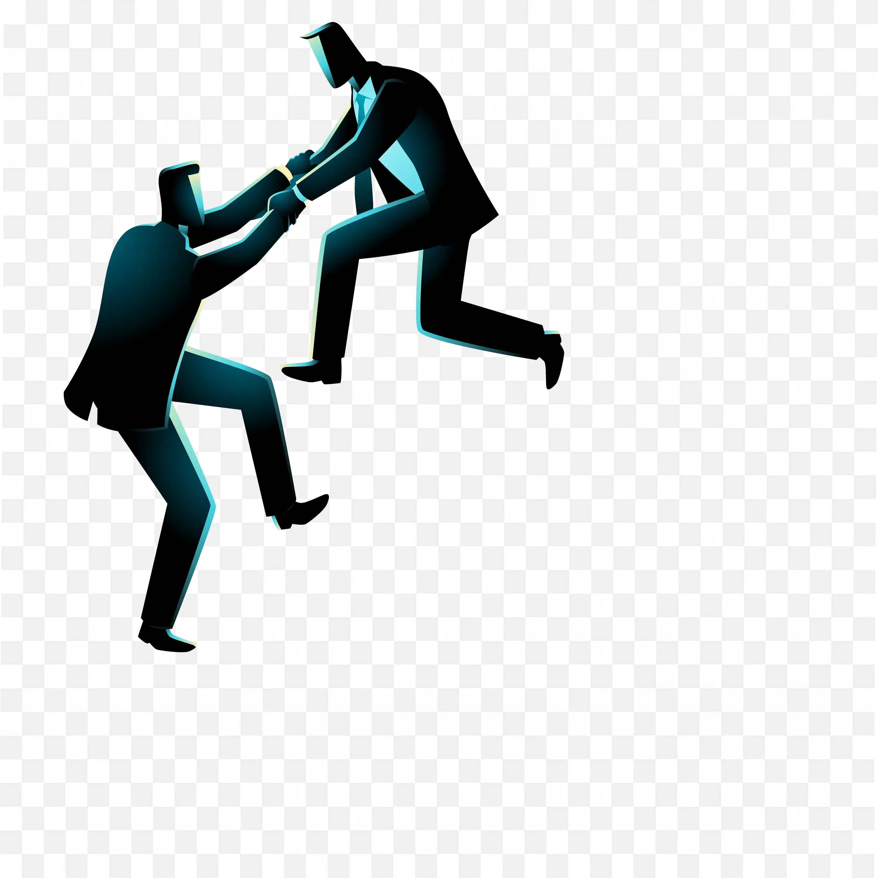 Two Business Man Helping By Holding Their Hands Png Image
