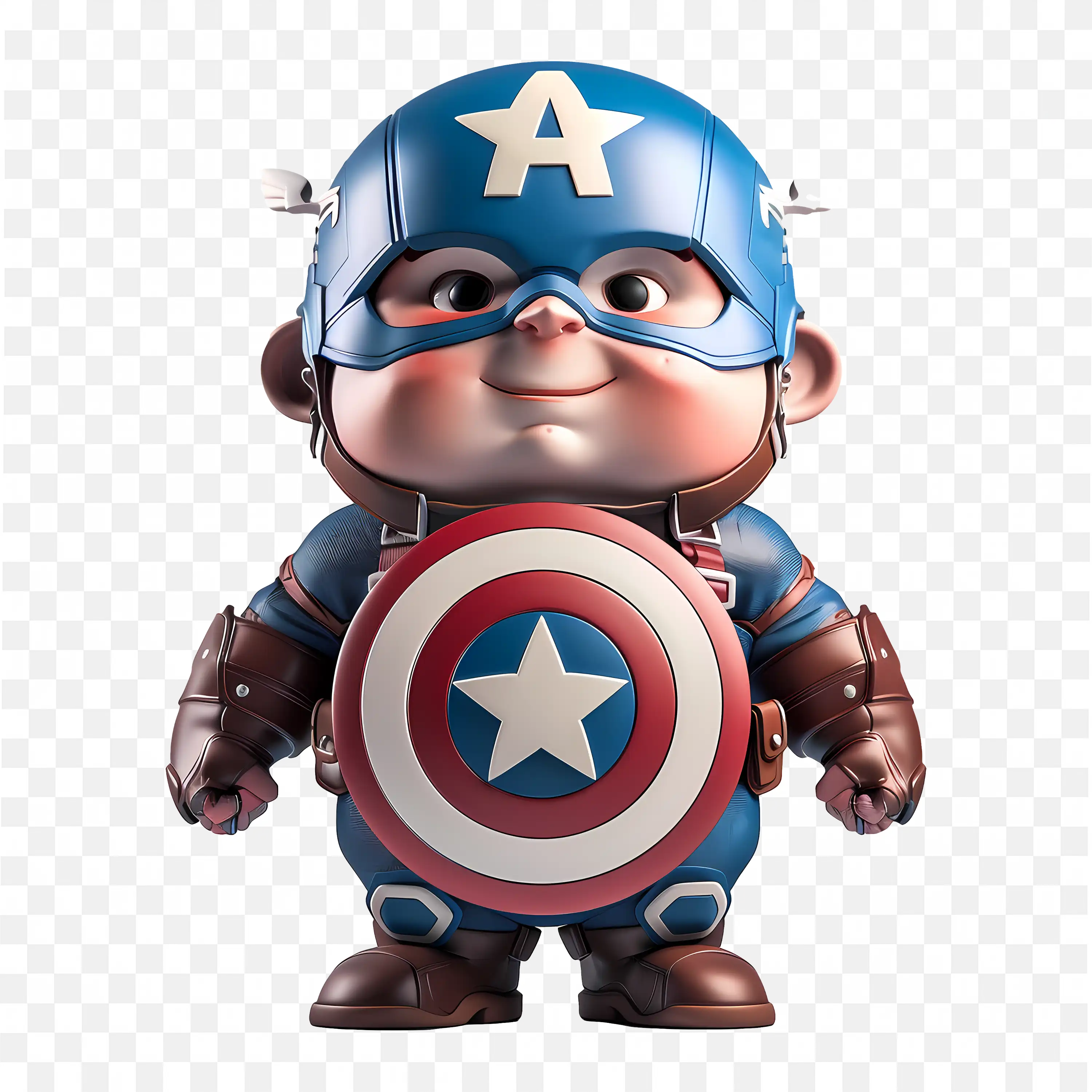 Adorable Baby Captain America Holding Shield Cute Superhero Character Png