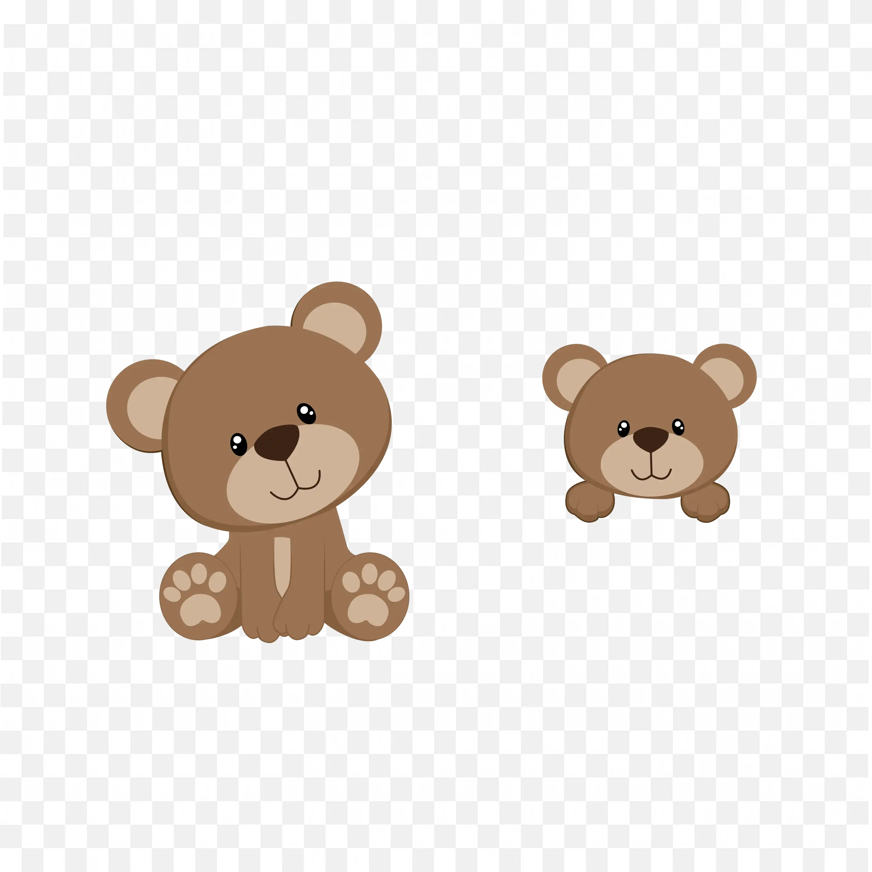 Adorable Cute Cartoon Teddy with Smiling Faces Free Png