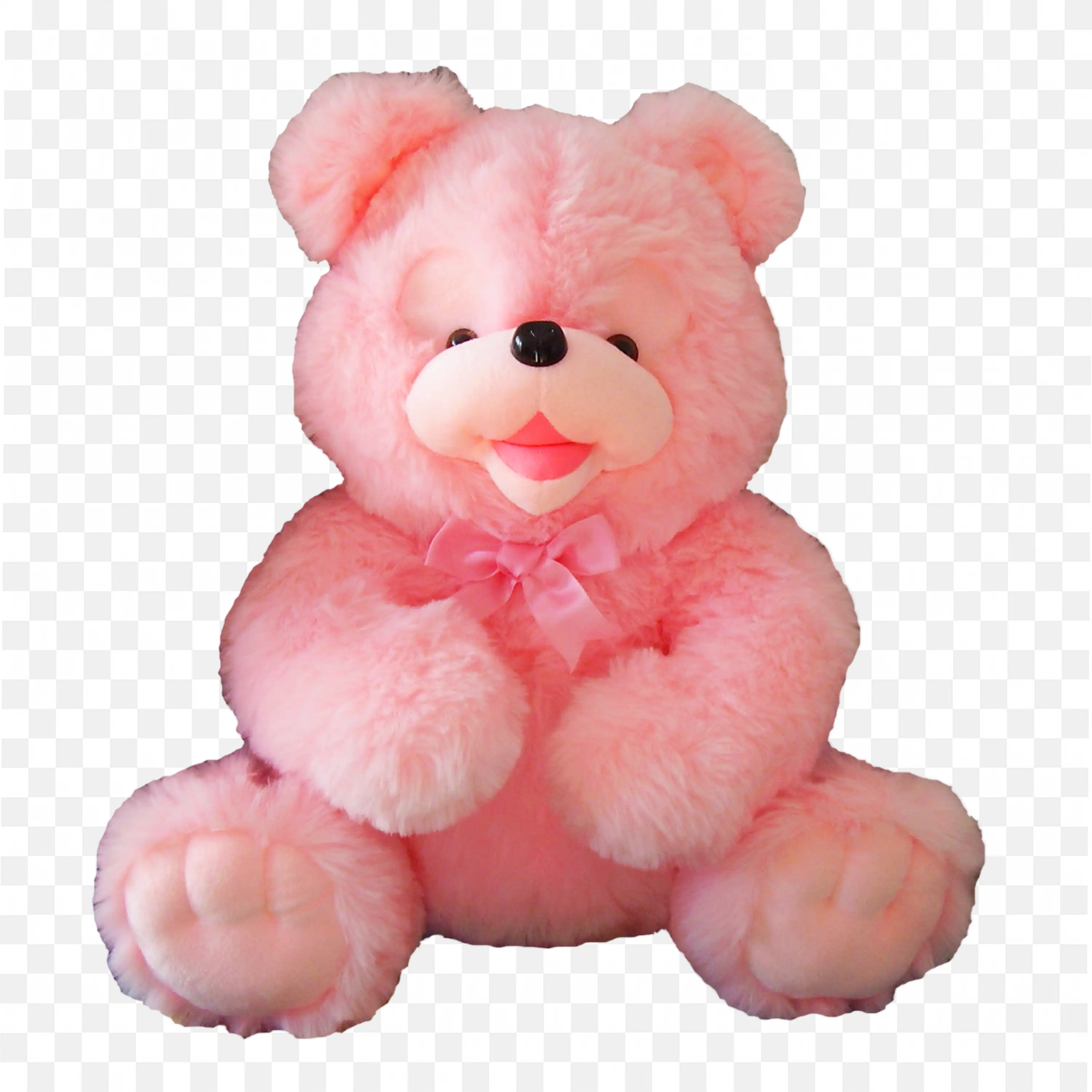 Adorable Pink Soft Teddy Bear with Tie Download Png Free