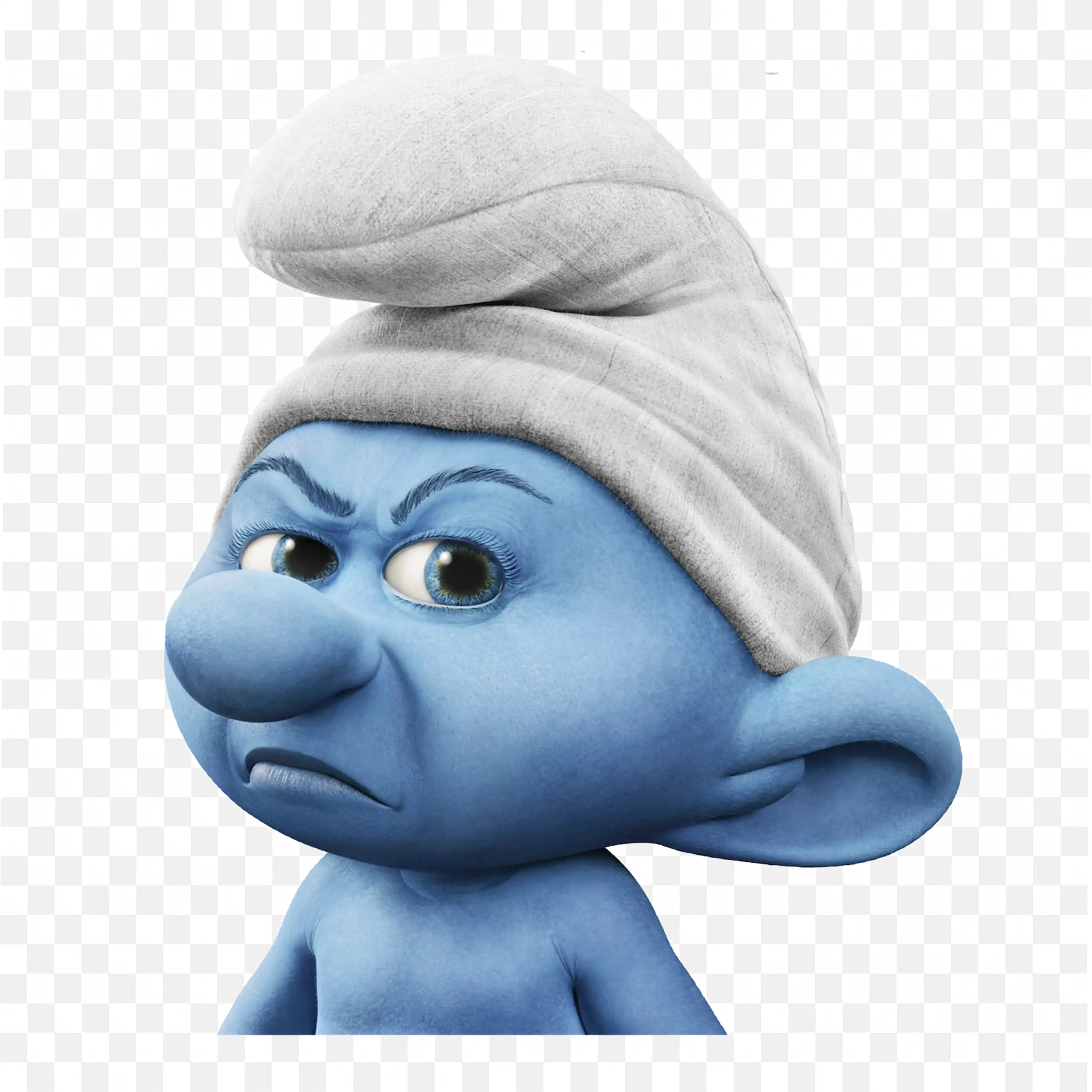 Angry Face Smurfs Persona Close Up View of Png Image