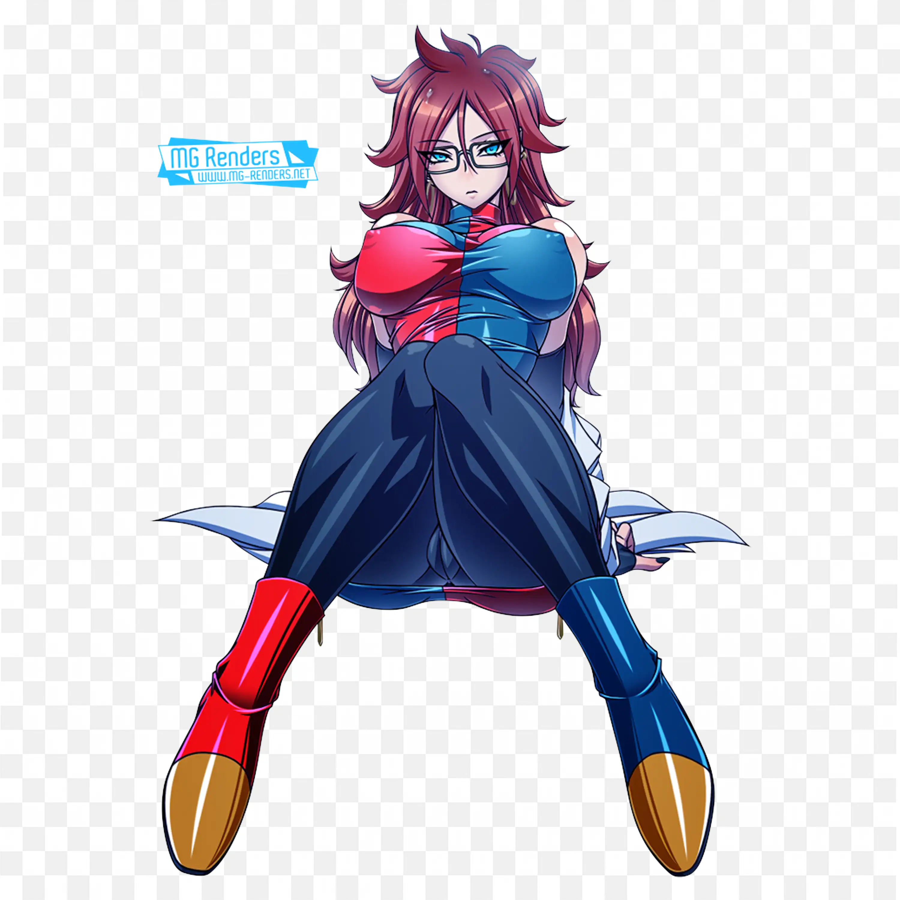 Anime Girl in Backbend Pose Png Image Download