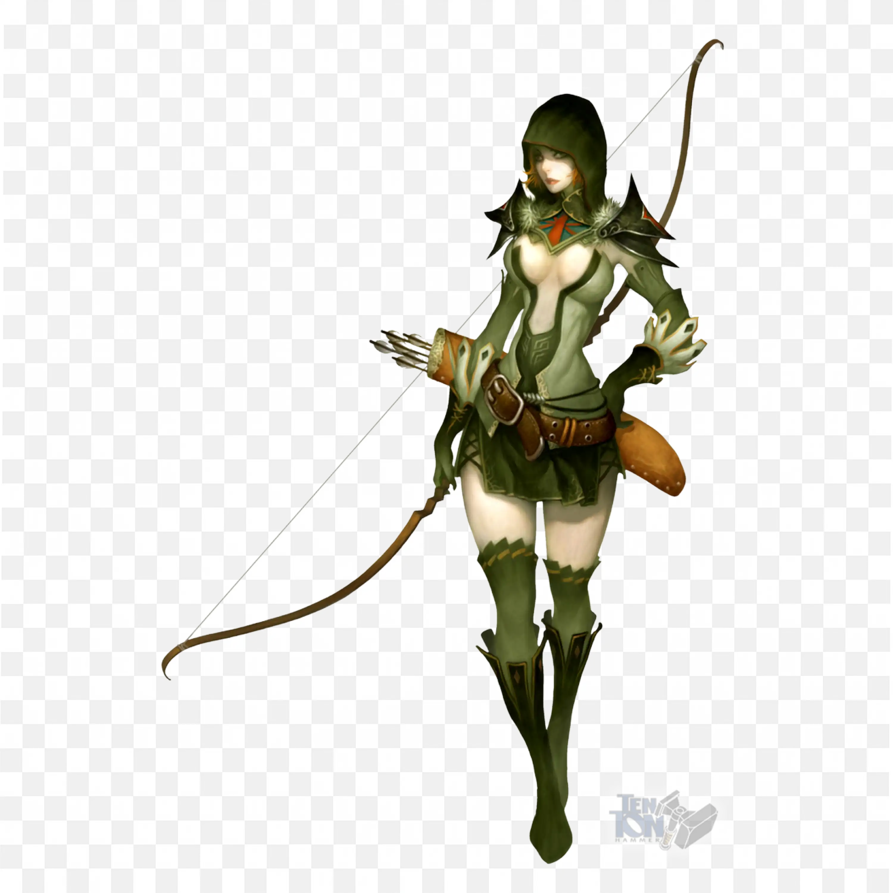 Atlantica Archer Girl with Arrow Fantasy Dota Style