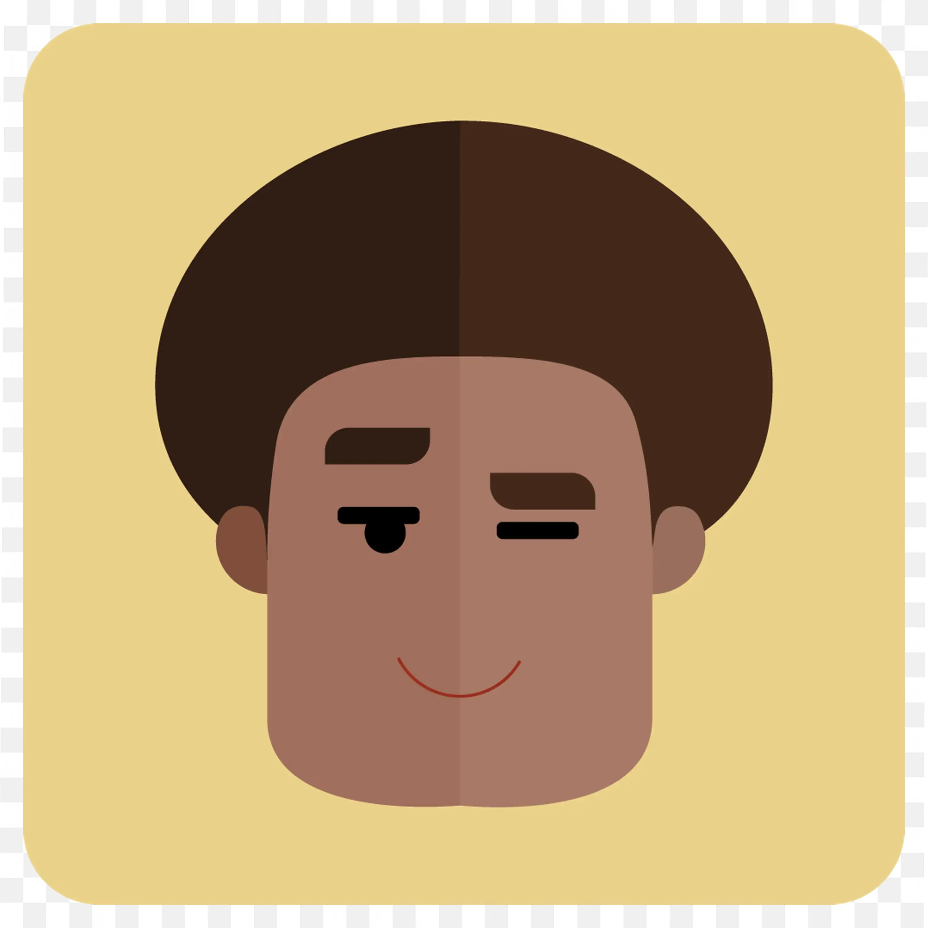 Avatar with Afro Hairstyle in Png Cartoon Style