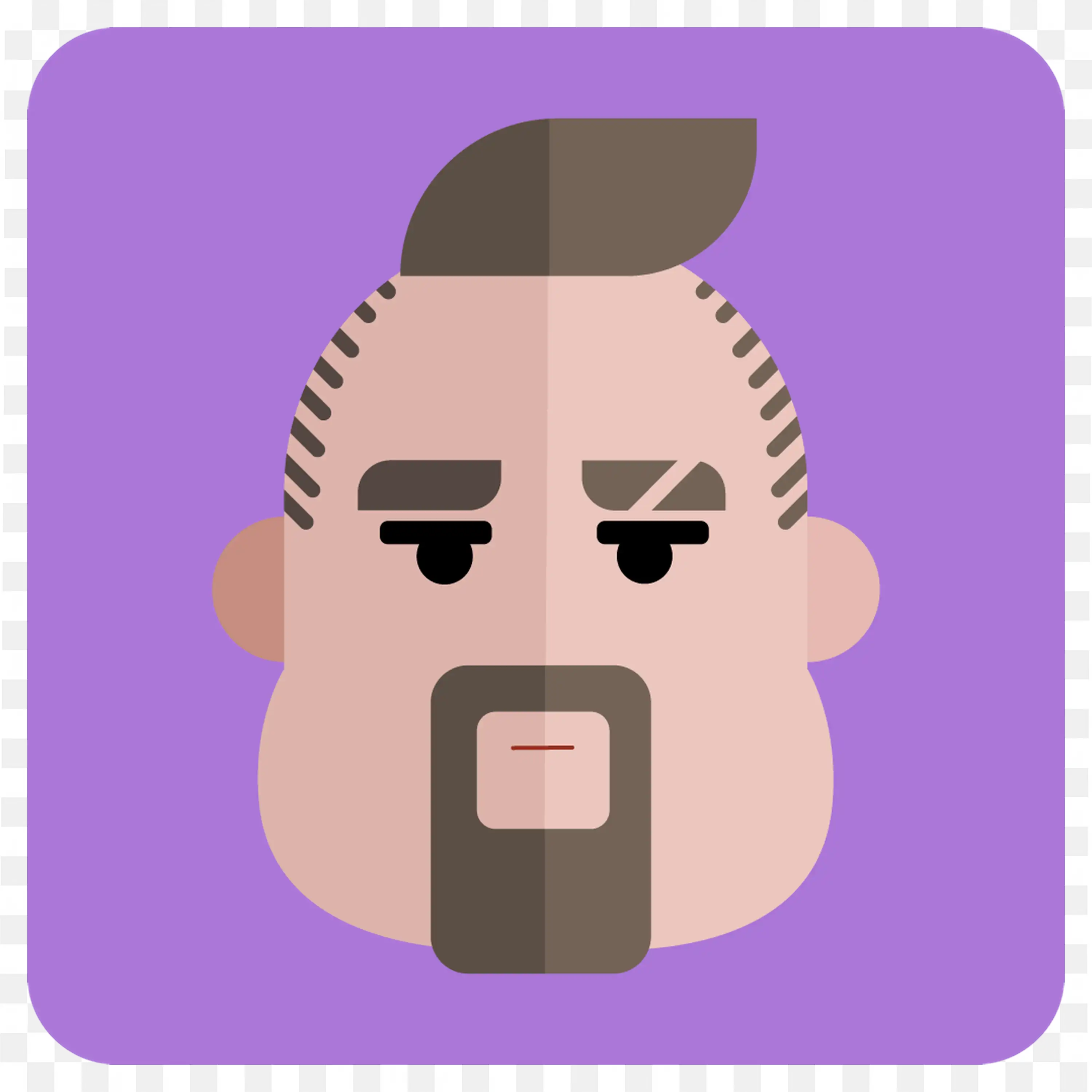 Avatar Illustration with Black Dot Hairstyle Png File