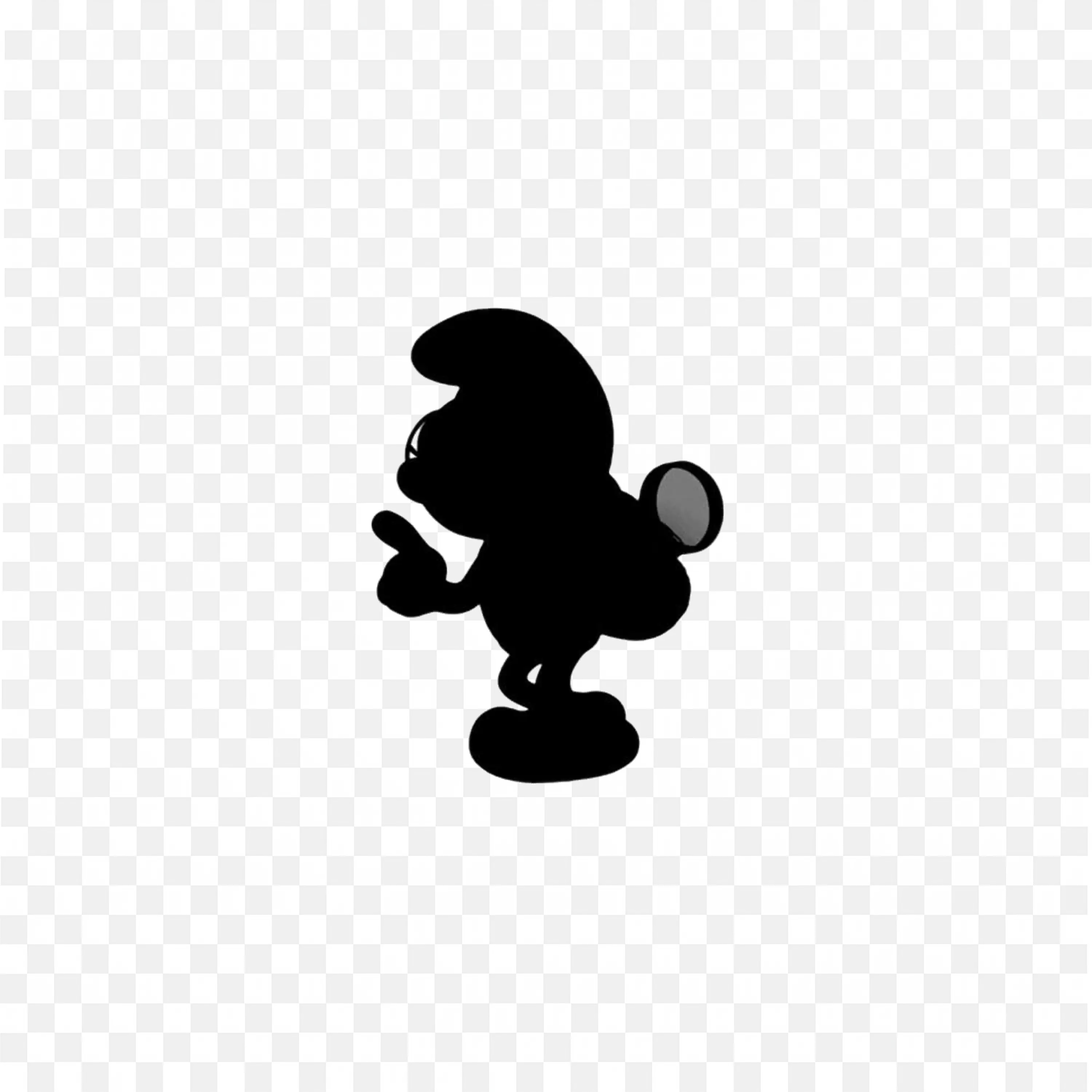 Black Colour Confident Smurf Character with Glasses Free Png