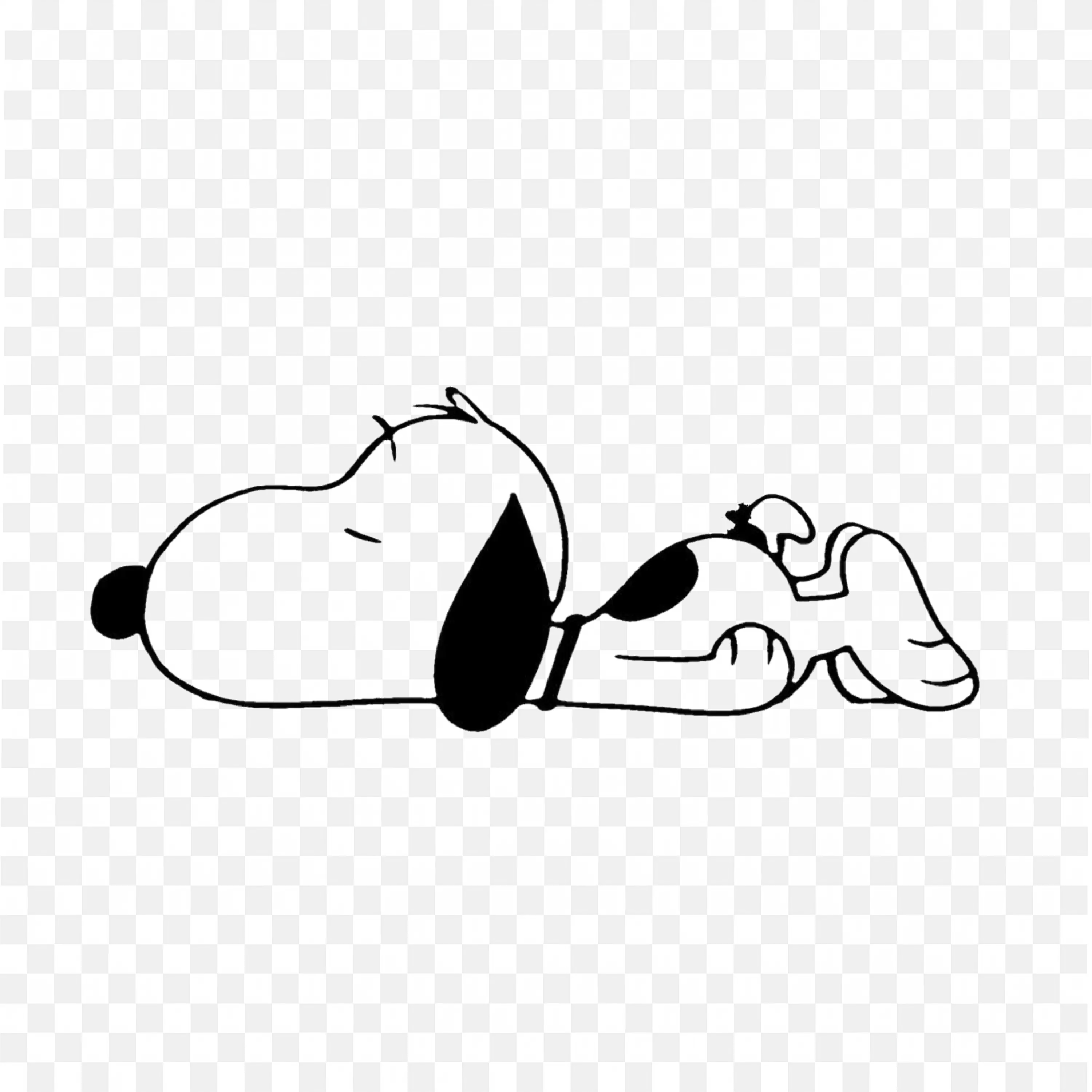 The Black Outline Dog Sleeping Funny Free Png Image