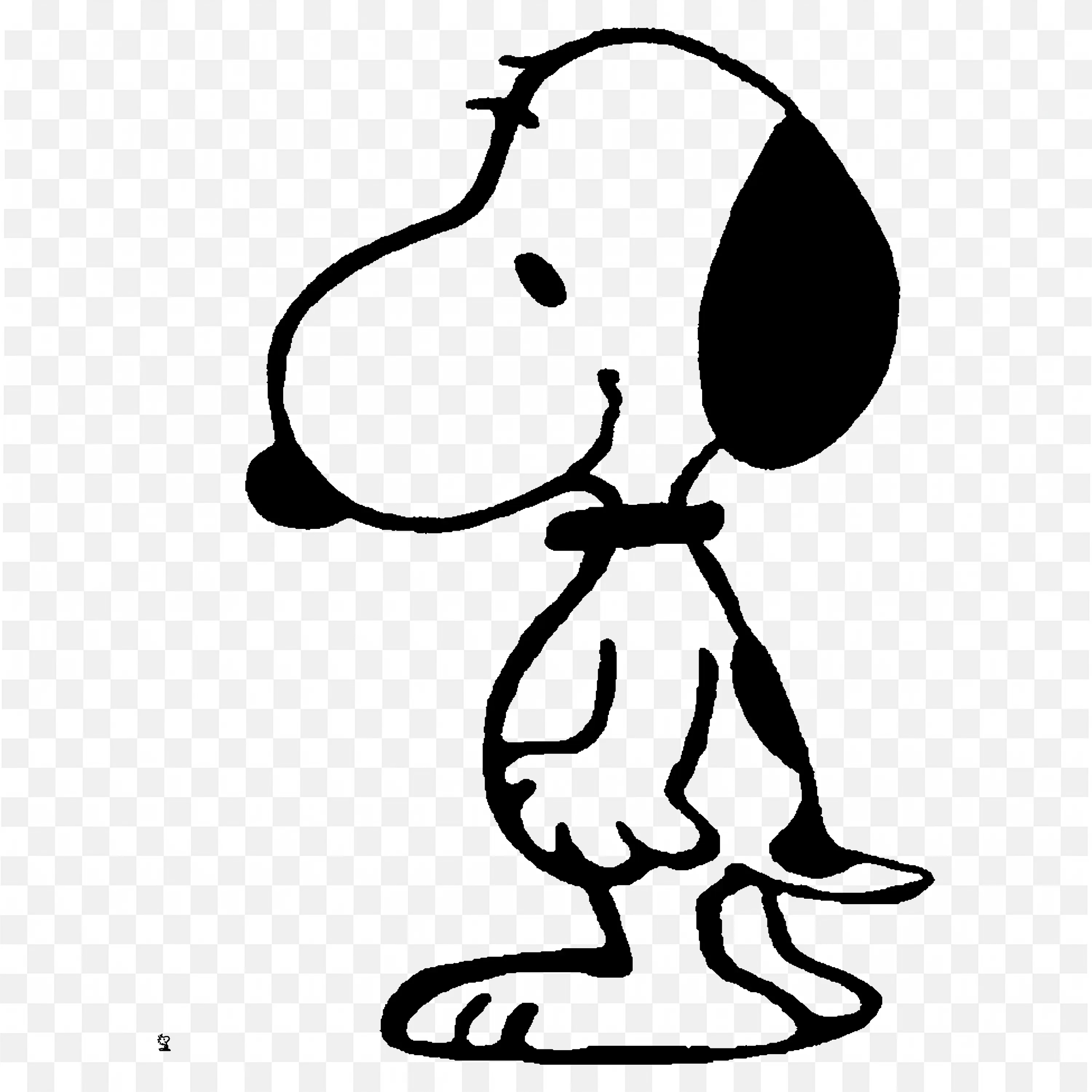 The Black and White Snoopy Dog Walking Free Png Image
