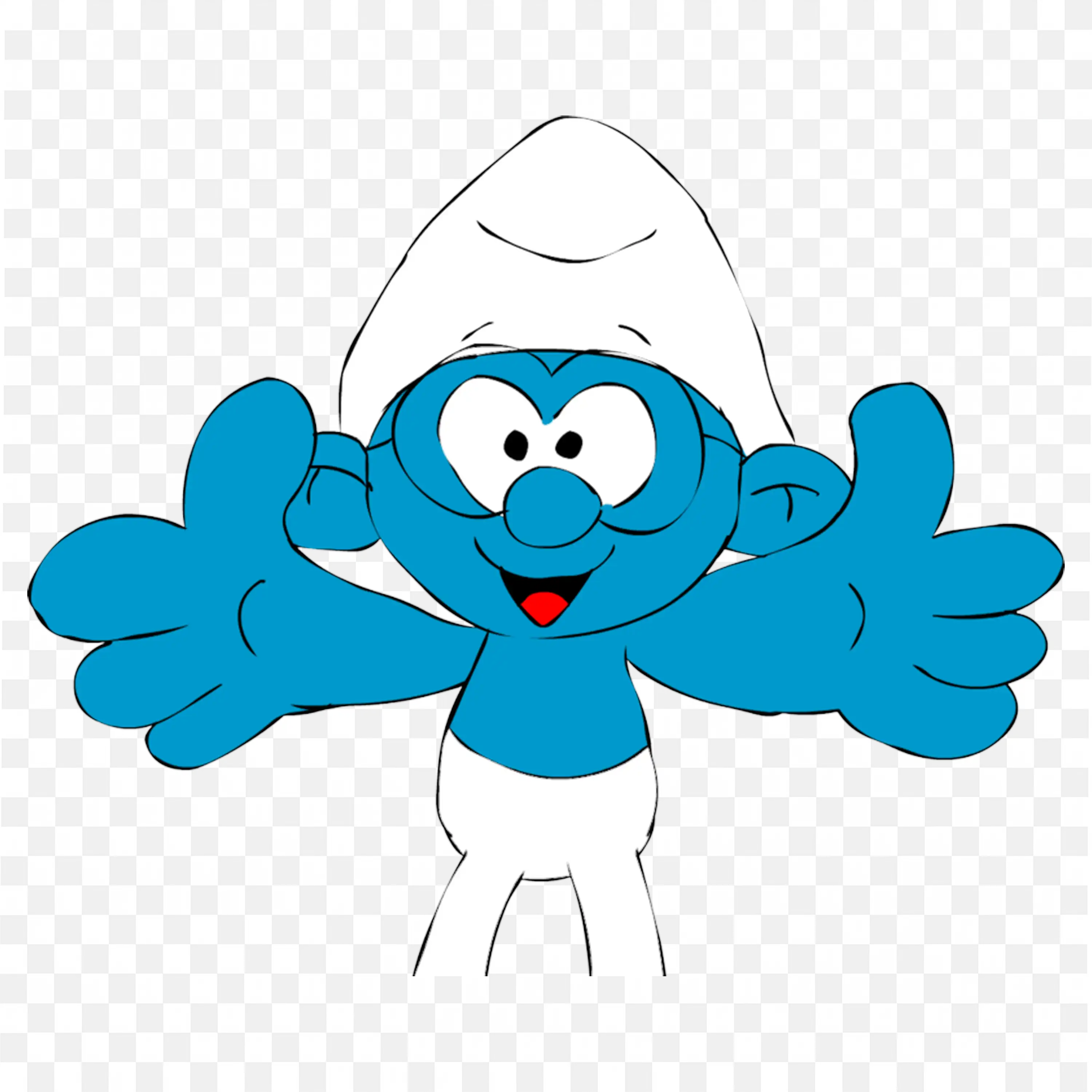 Blue Smurf Character with Open Arms Download HD Free Png