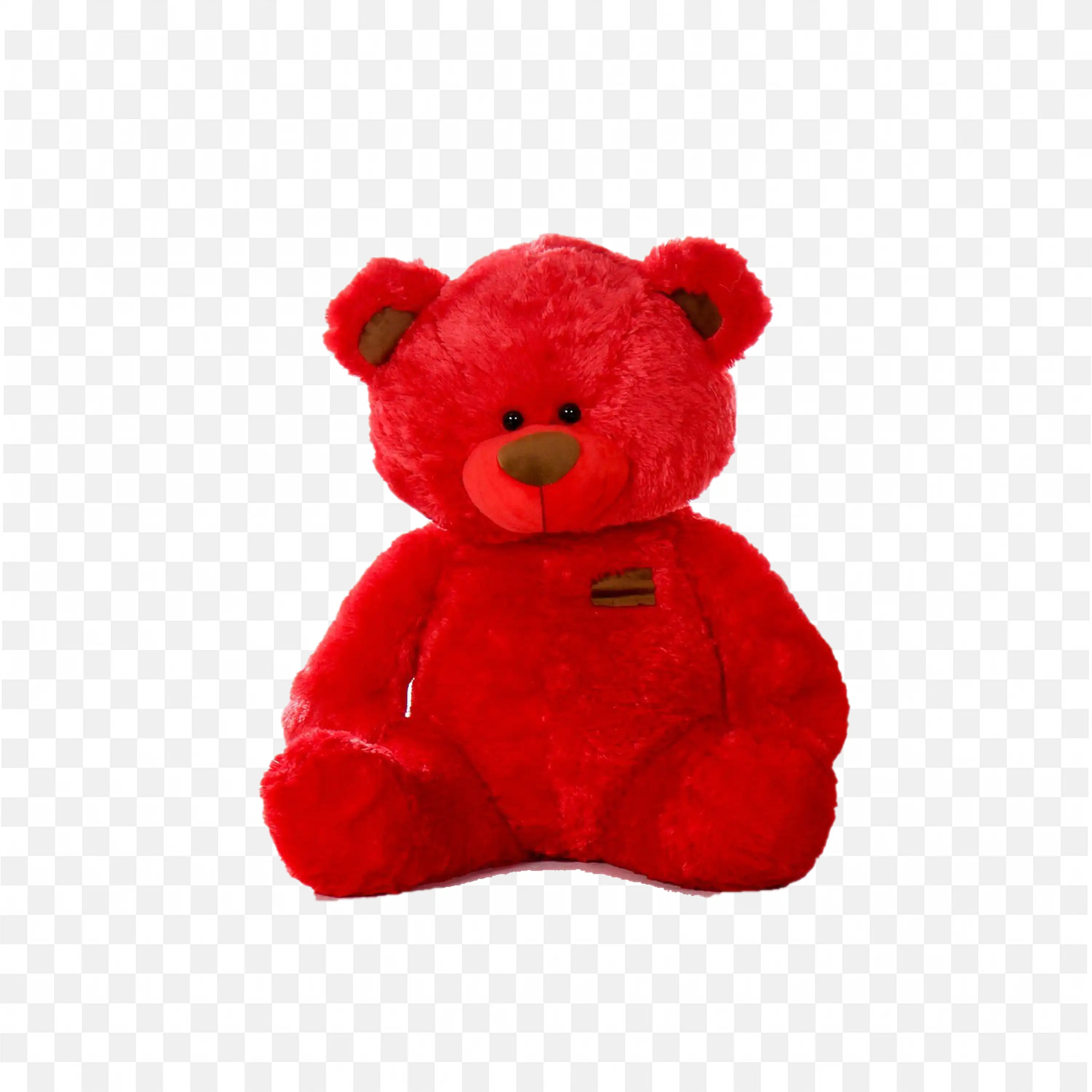 Bright Red Soft Bear with Cute Smile Png Images Free