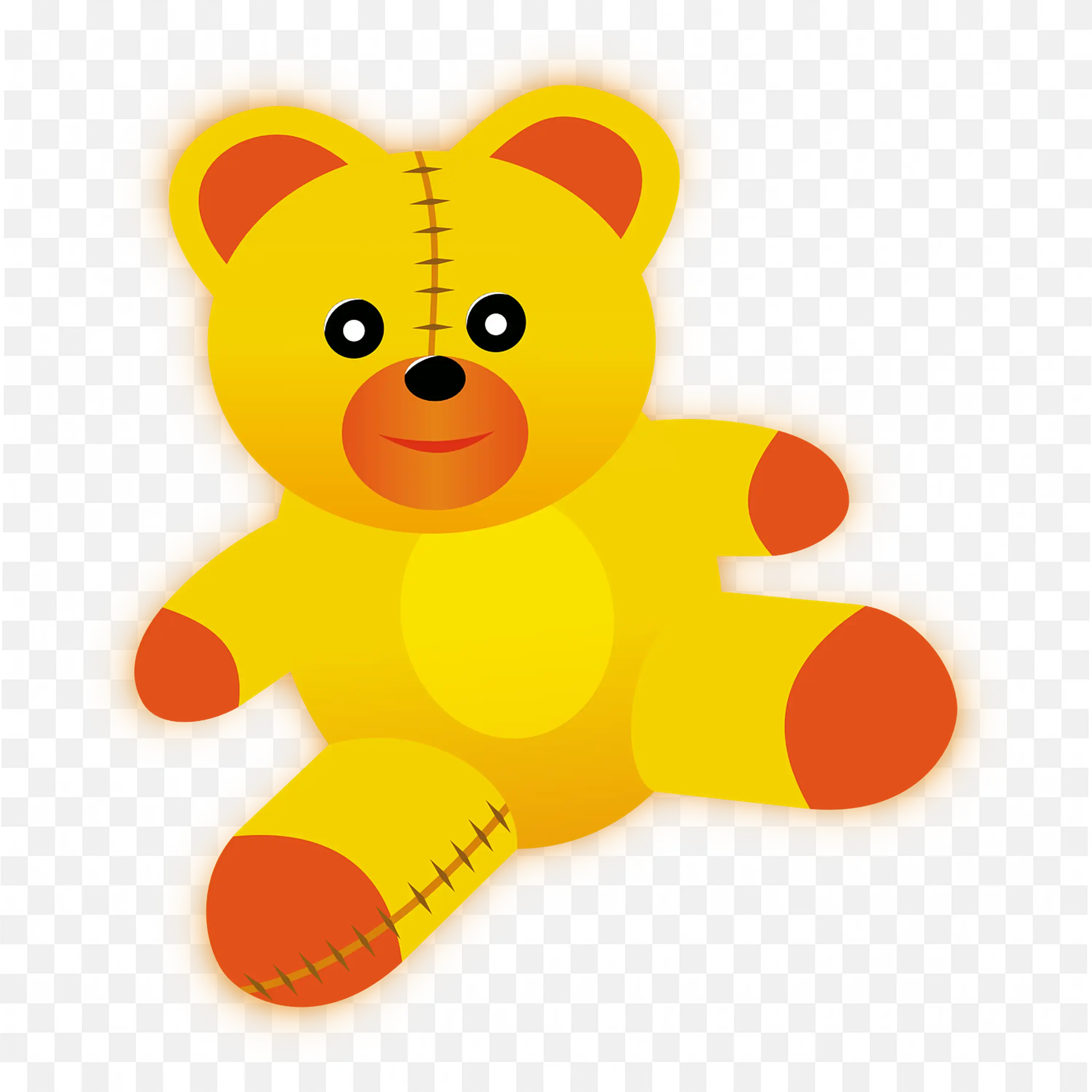 Bright Yellow Teddy Bear Toy Design Free Png Images