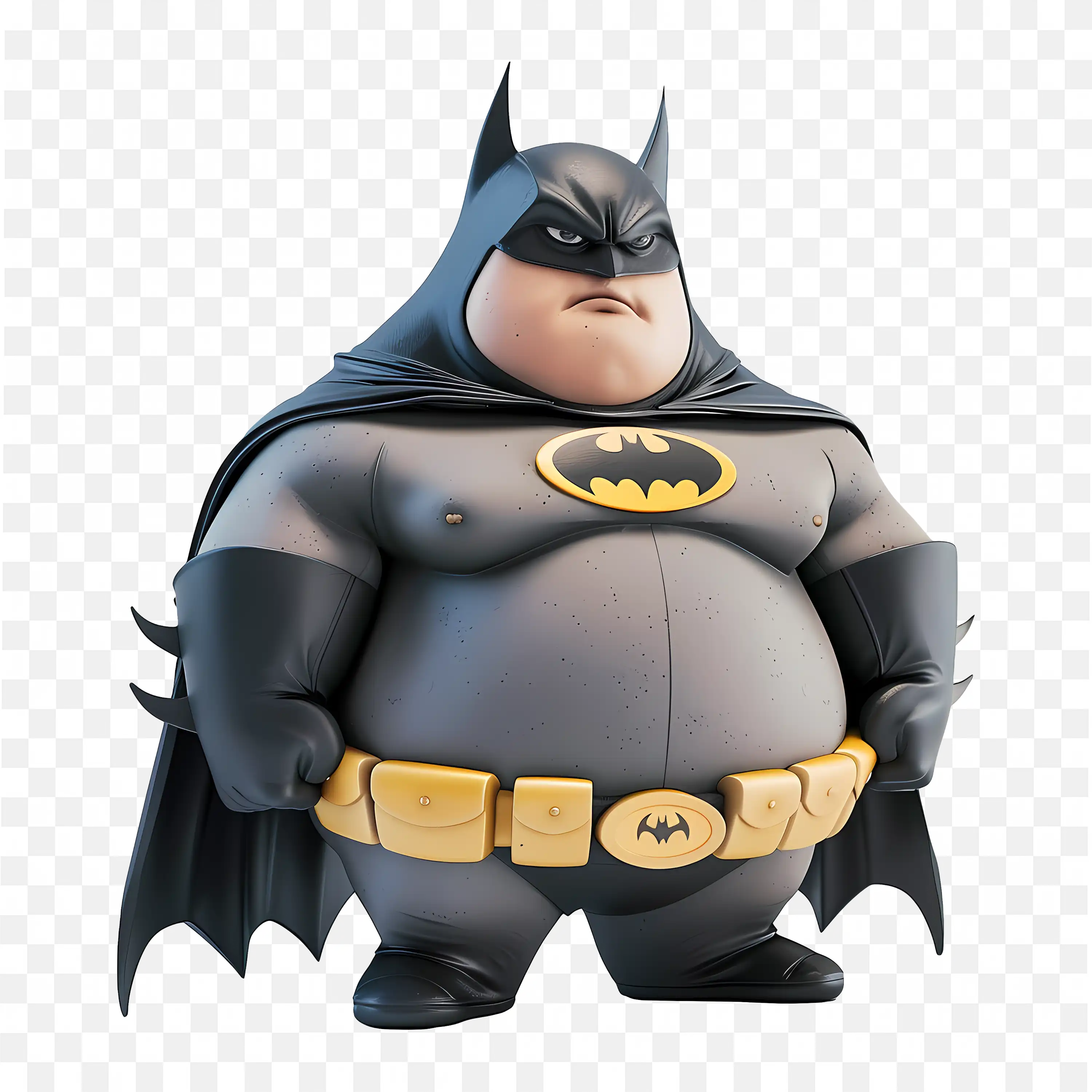 Bubbly 3D Batman Character Angry Cute Superhero Style