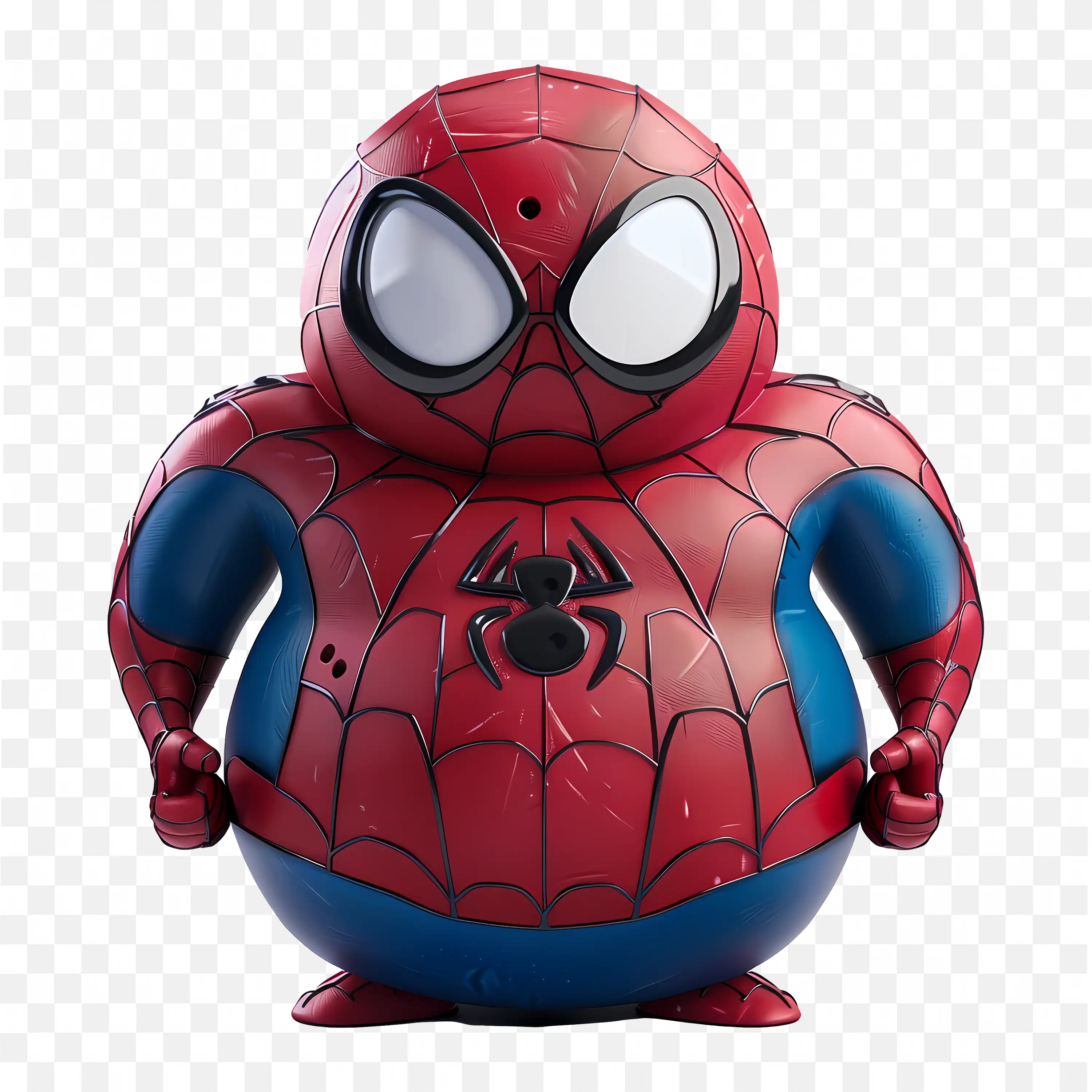 Bubbly Spiderman 3D Cute Superhero Ready To Jump Pose