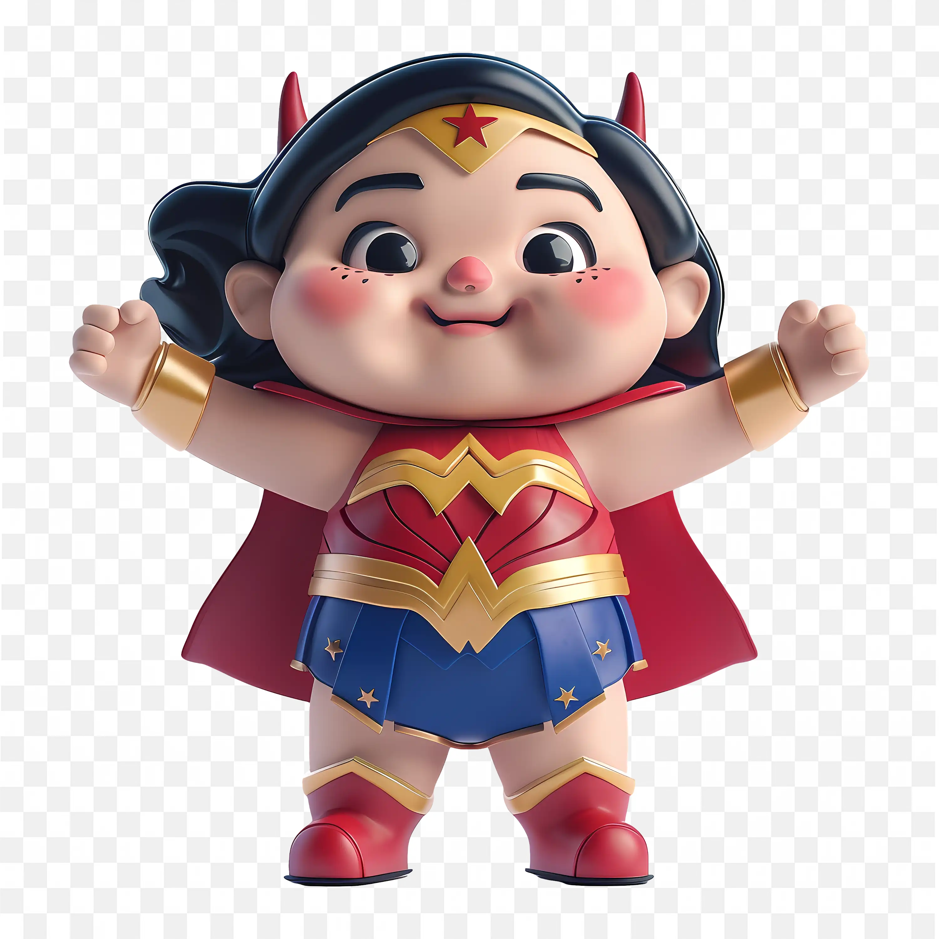 Bubbly Wonder Woman Cute and Cheerful Superhero Design