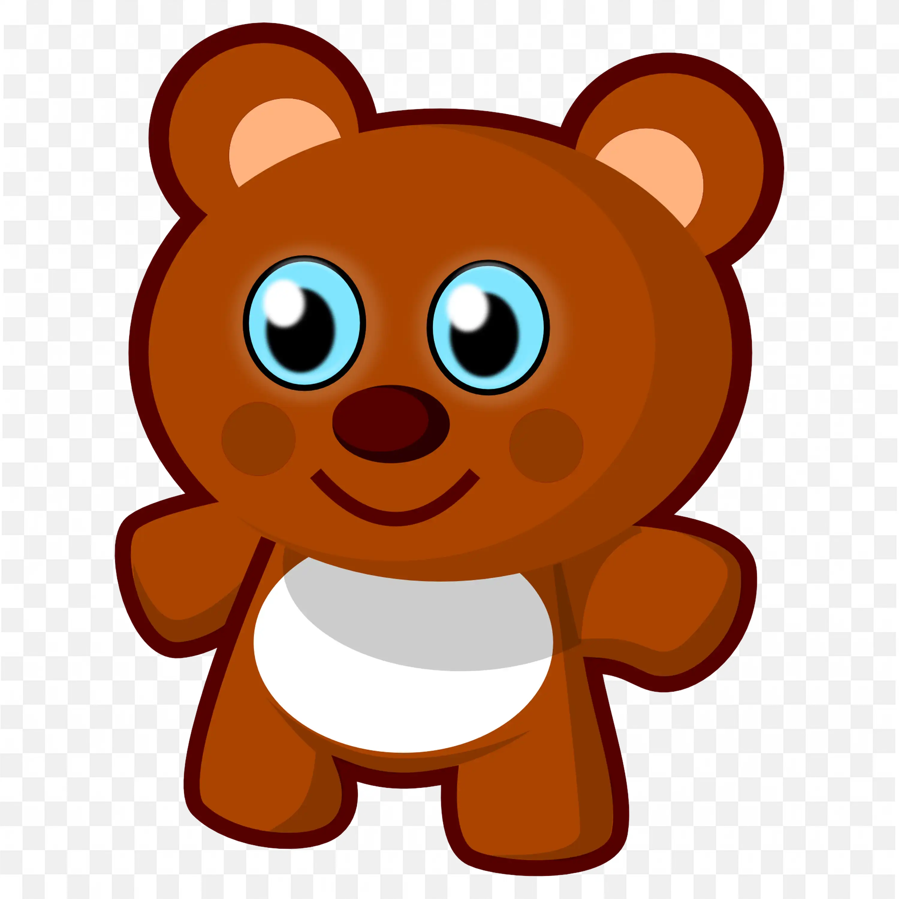 Cartoon Bear with Big Blue Eyes Free Png Images Download