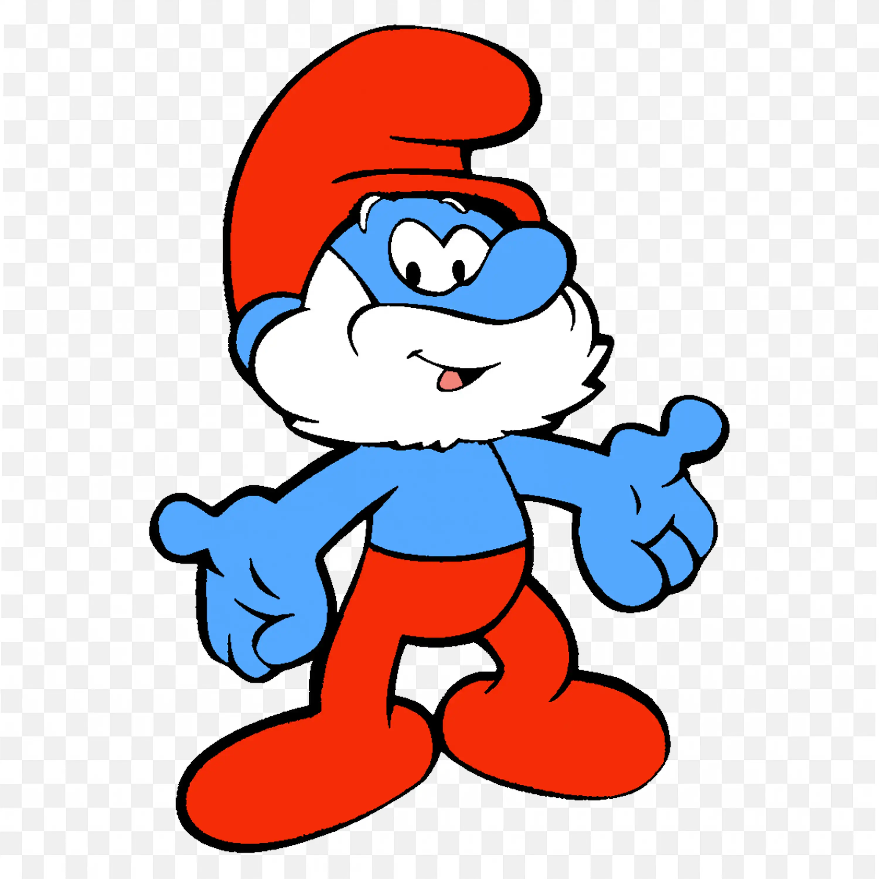Cartoon Character Classic Blue Smurf with Red Hat and Pants