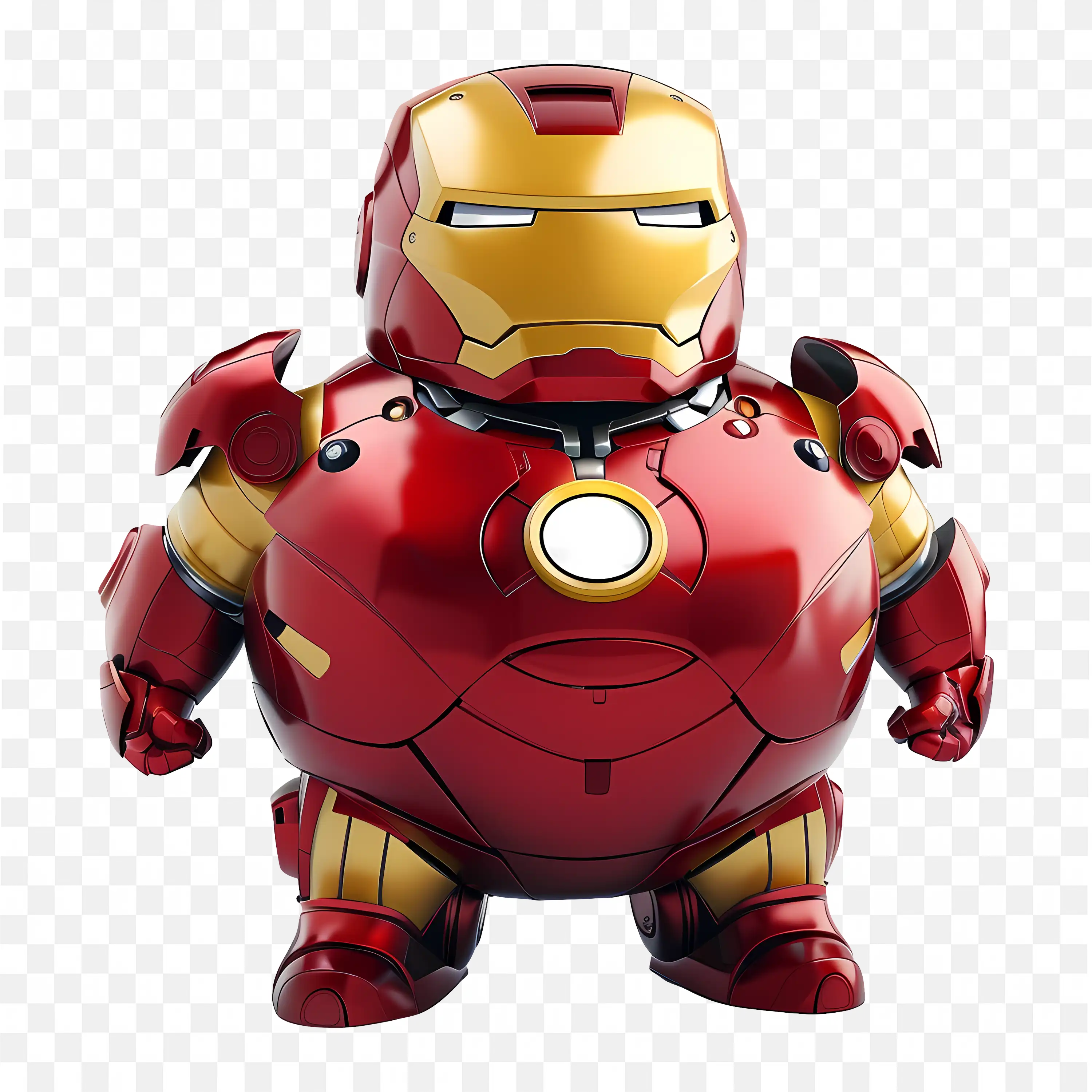 3D Cartoon Fat Ironman Character in Png