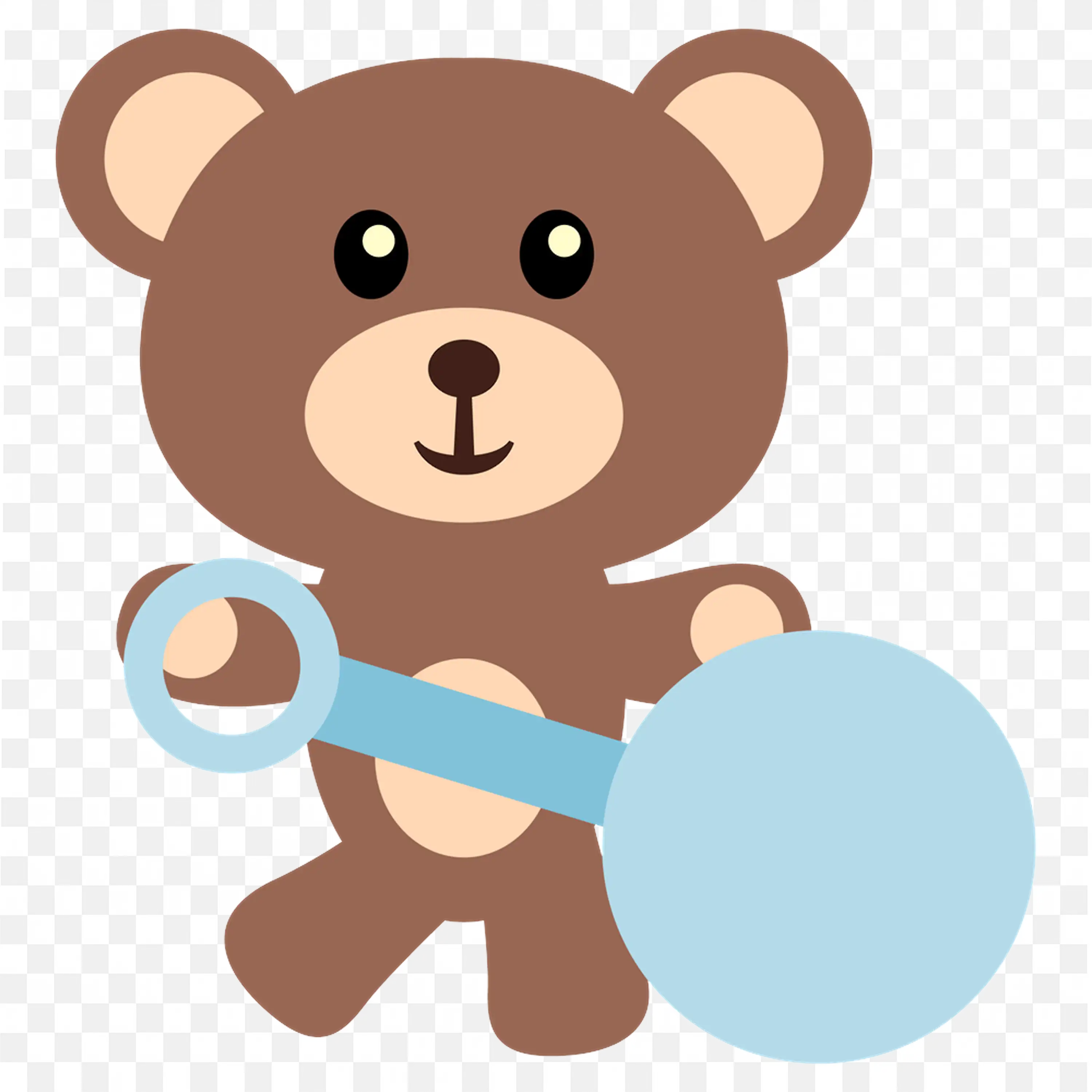 Cartoon Teddy Bear with Blue Shake Up Design Png Free