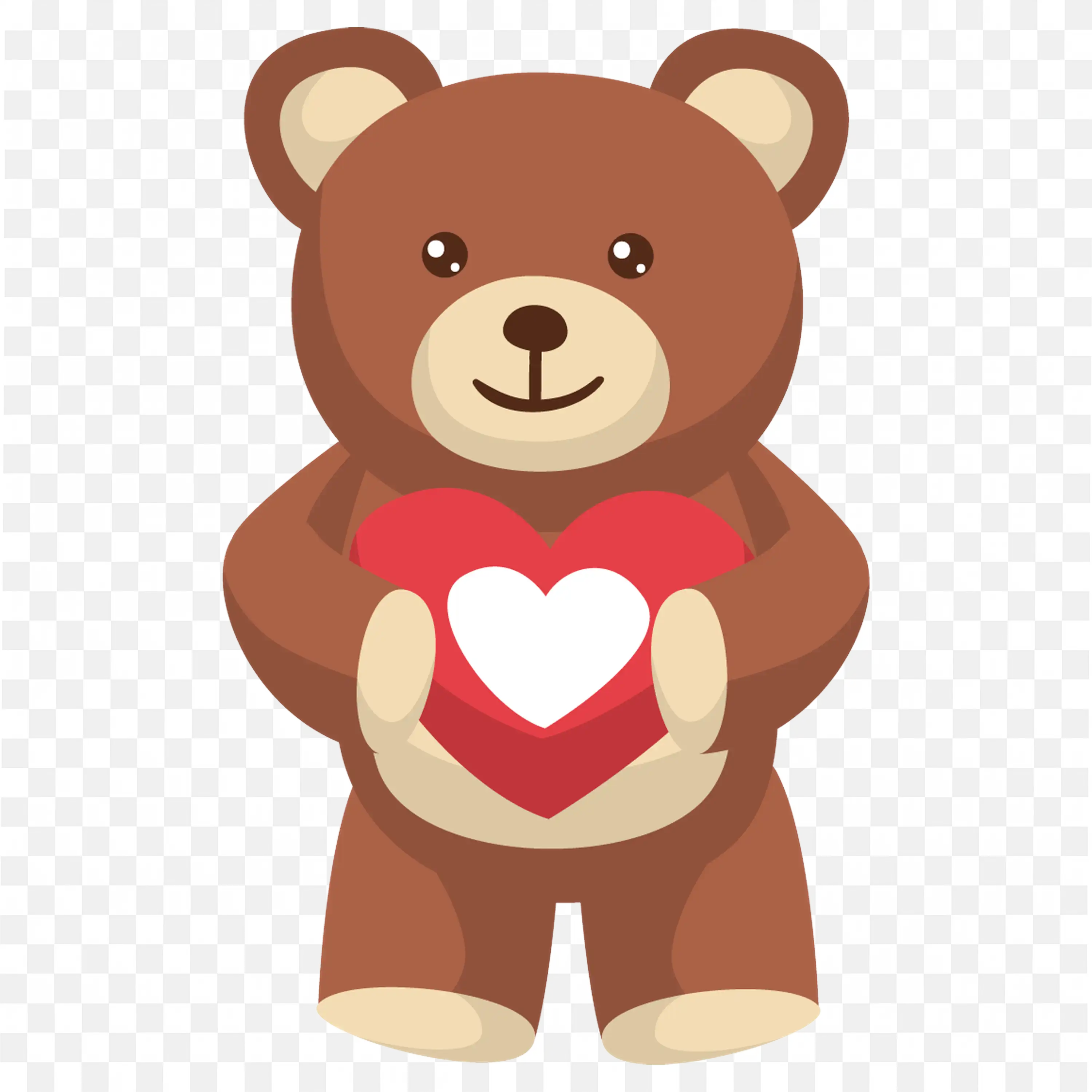 Cartoon Teddy Bear with Heart Png Download for Free