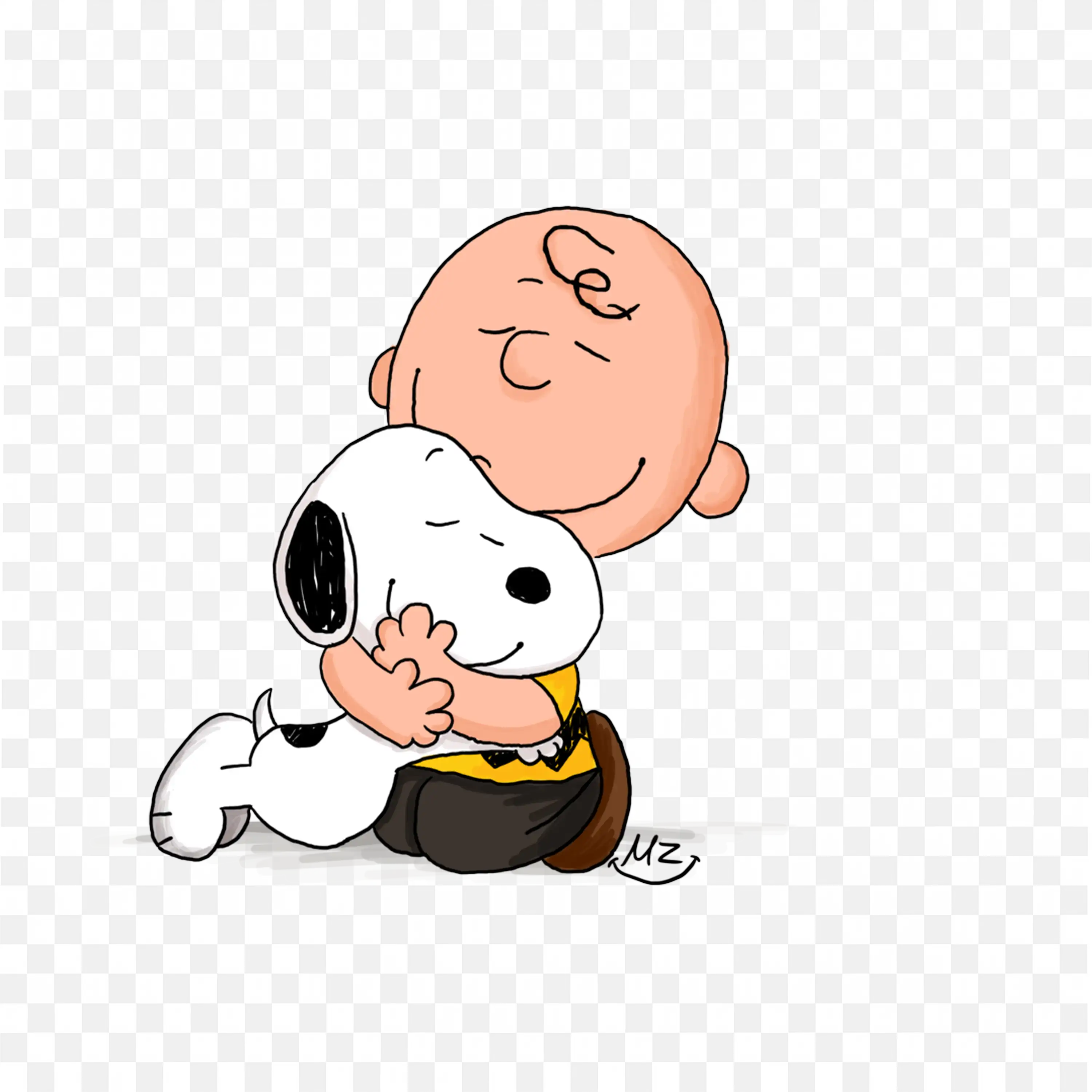 Charlie Brown and Snoopy Cute Hugging Png Free Download