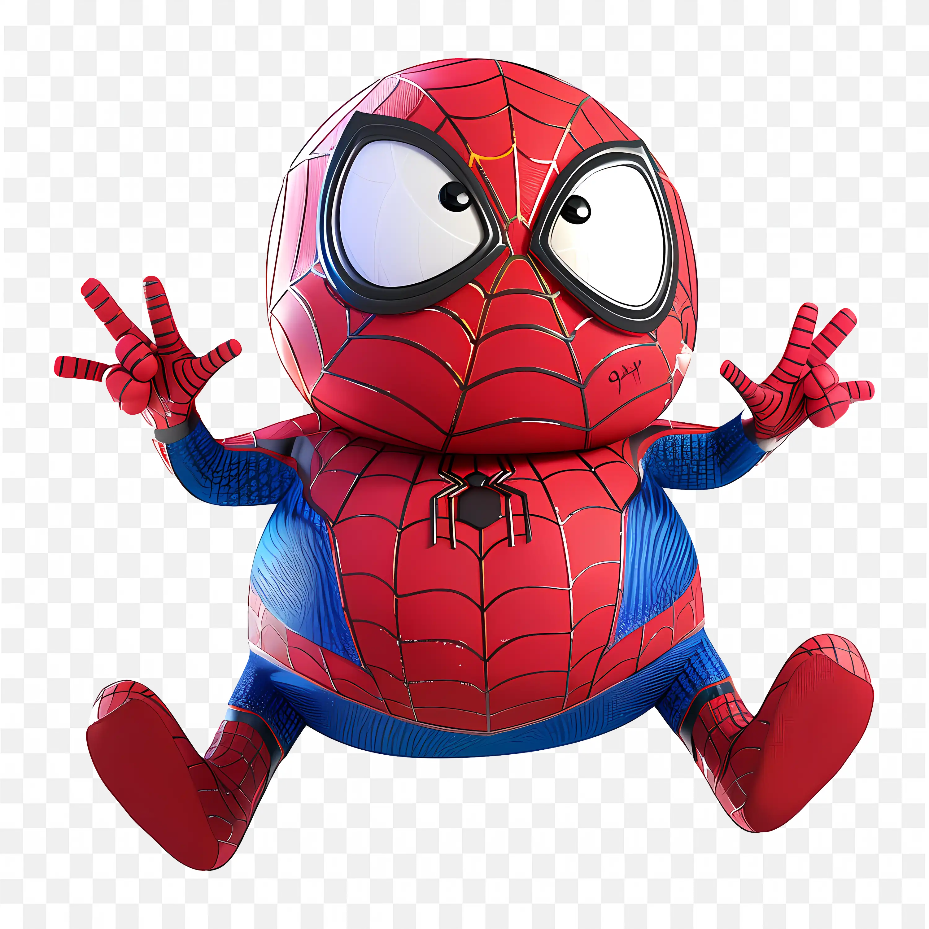 Cute Chubby Cartoon Spider Man in a Fun and Playful Pose