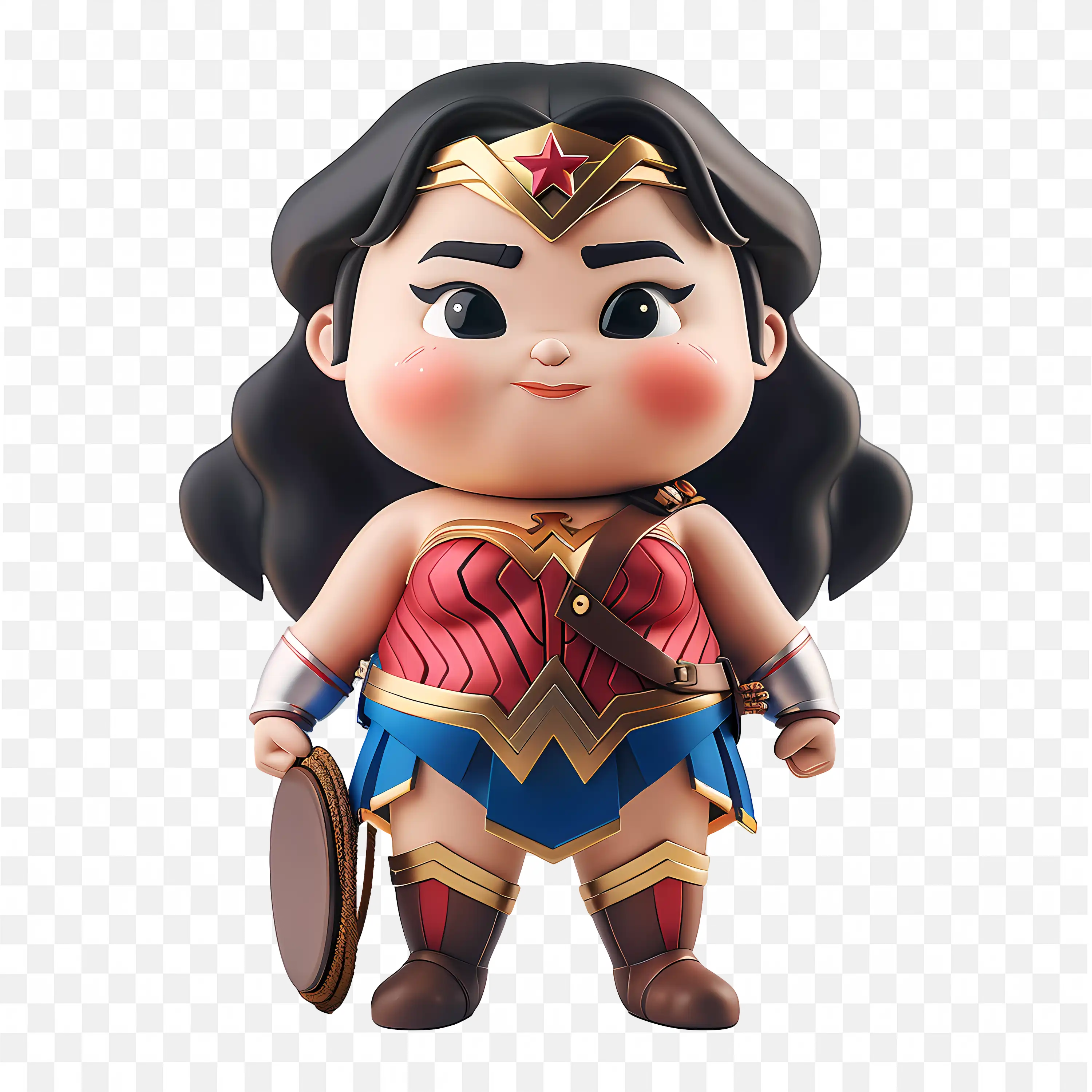 Chubby 3D Cartoon Wonder Woman Cute Superhero Action