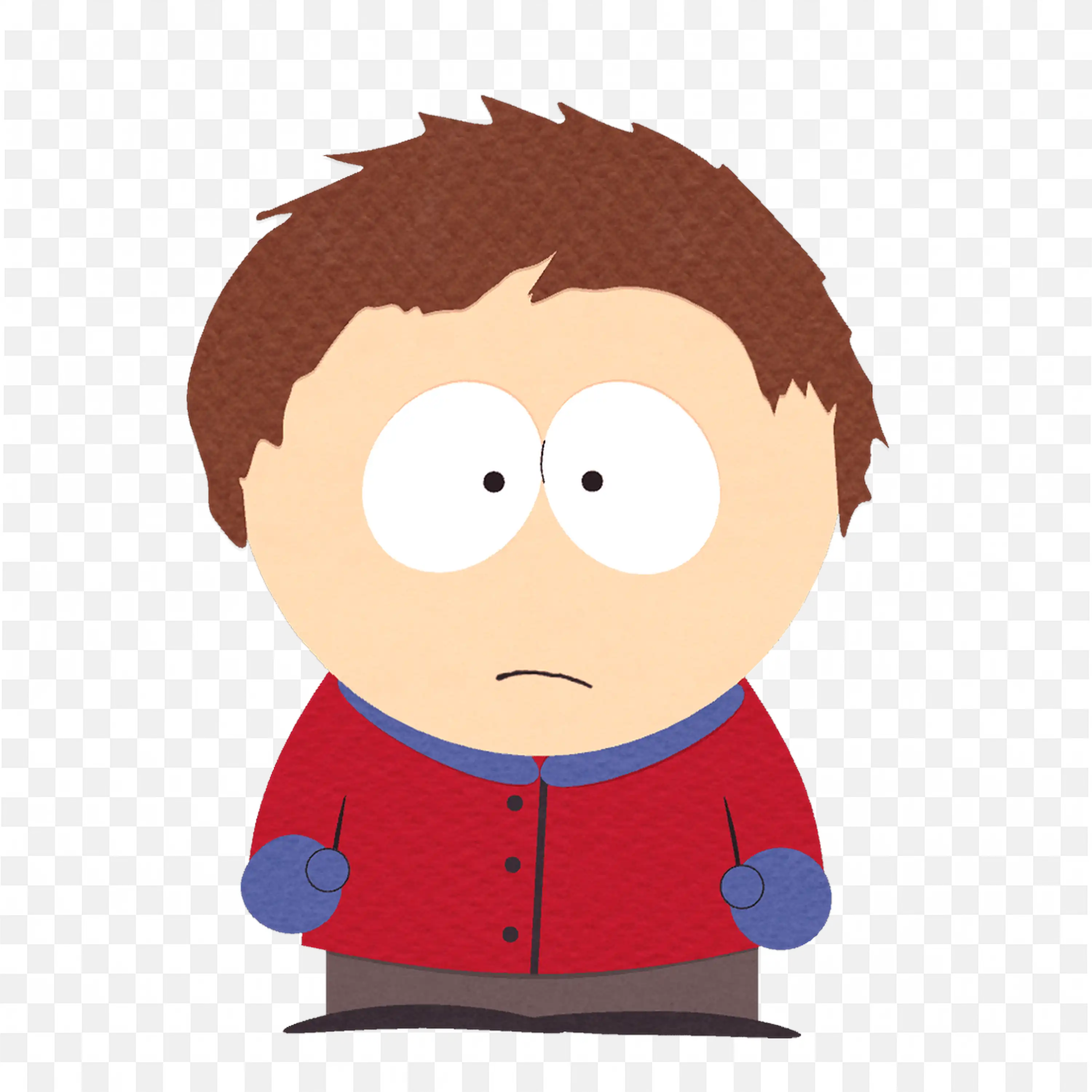 Clyde Donovan a Brown Hair and Red Jacket with a Serious Png