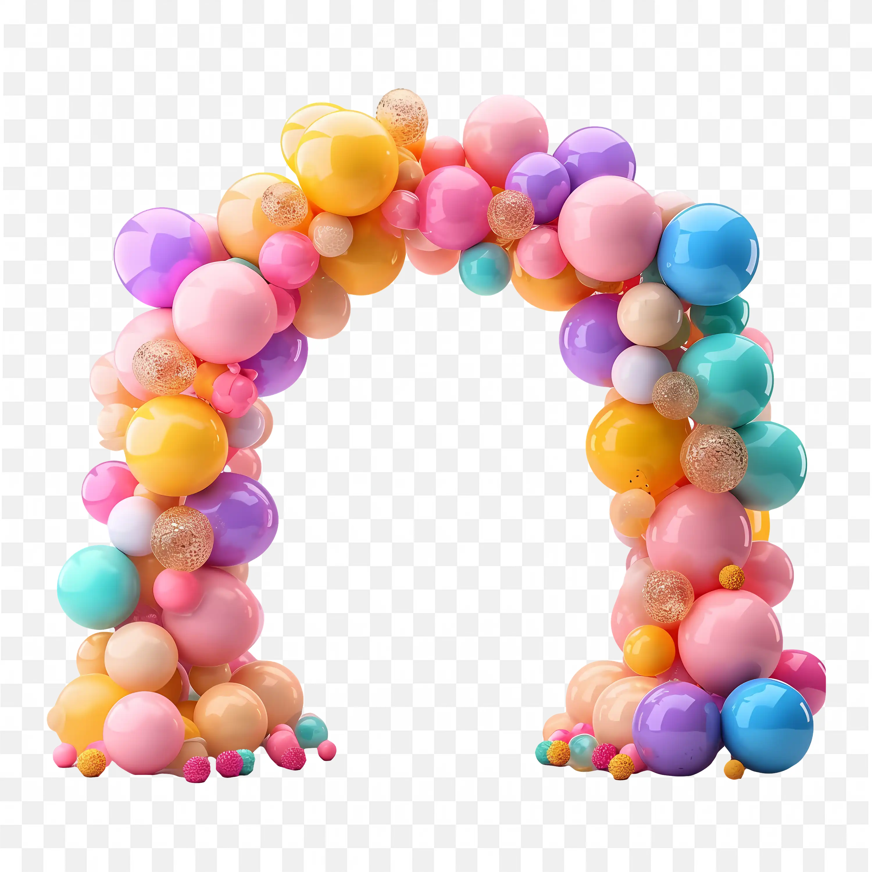 Colorful Balloon Decoration Arch Stand Png