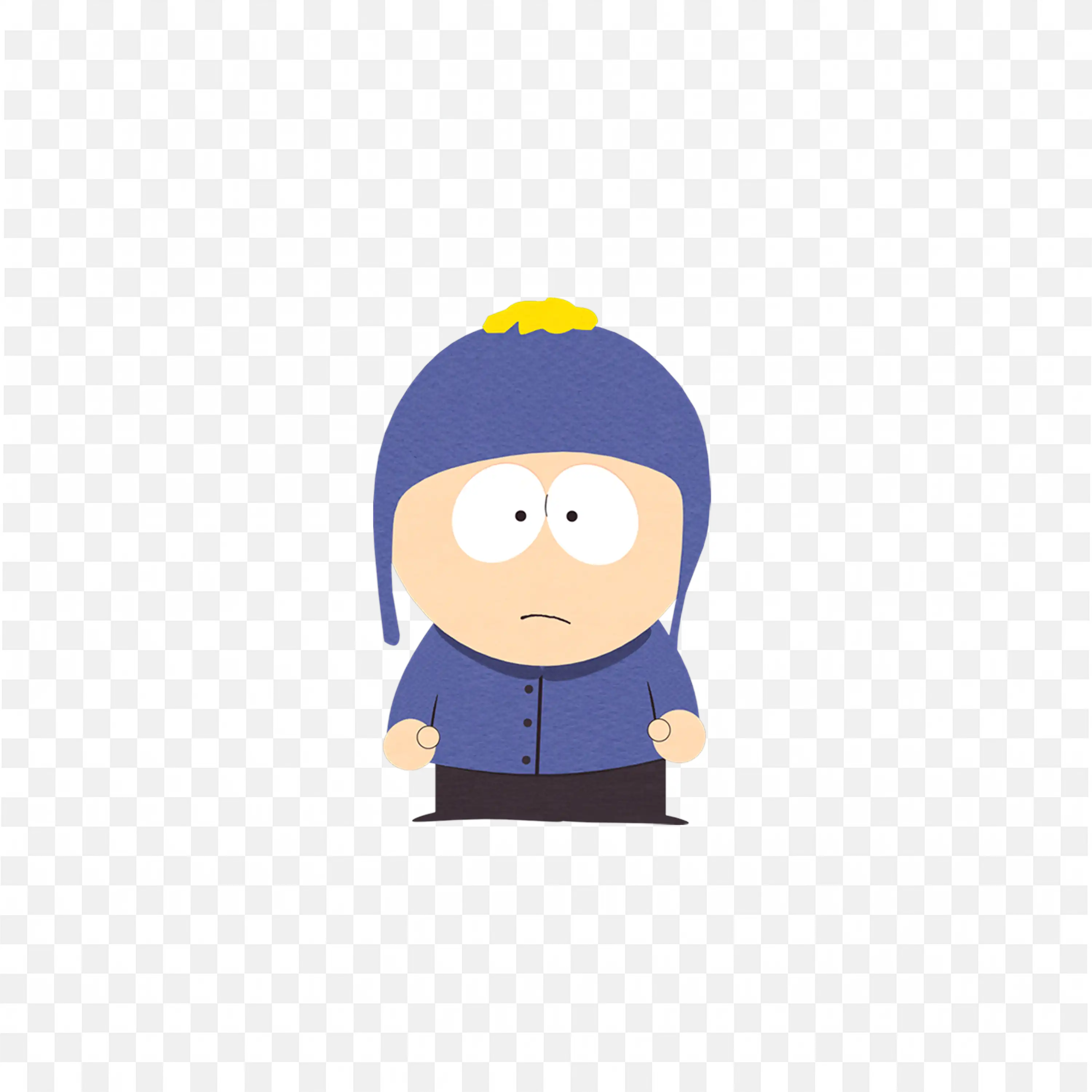 Craig Tucker in Blue Hat and Blue Suit Png Image Download Free