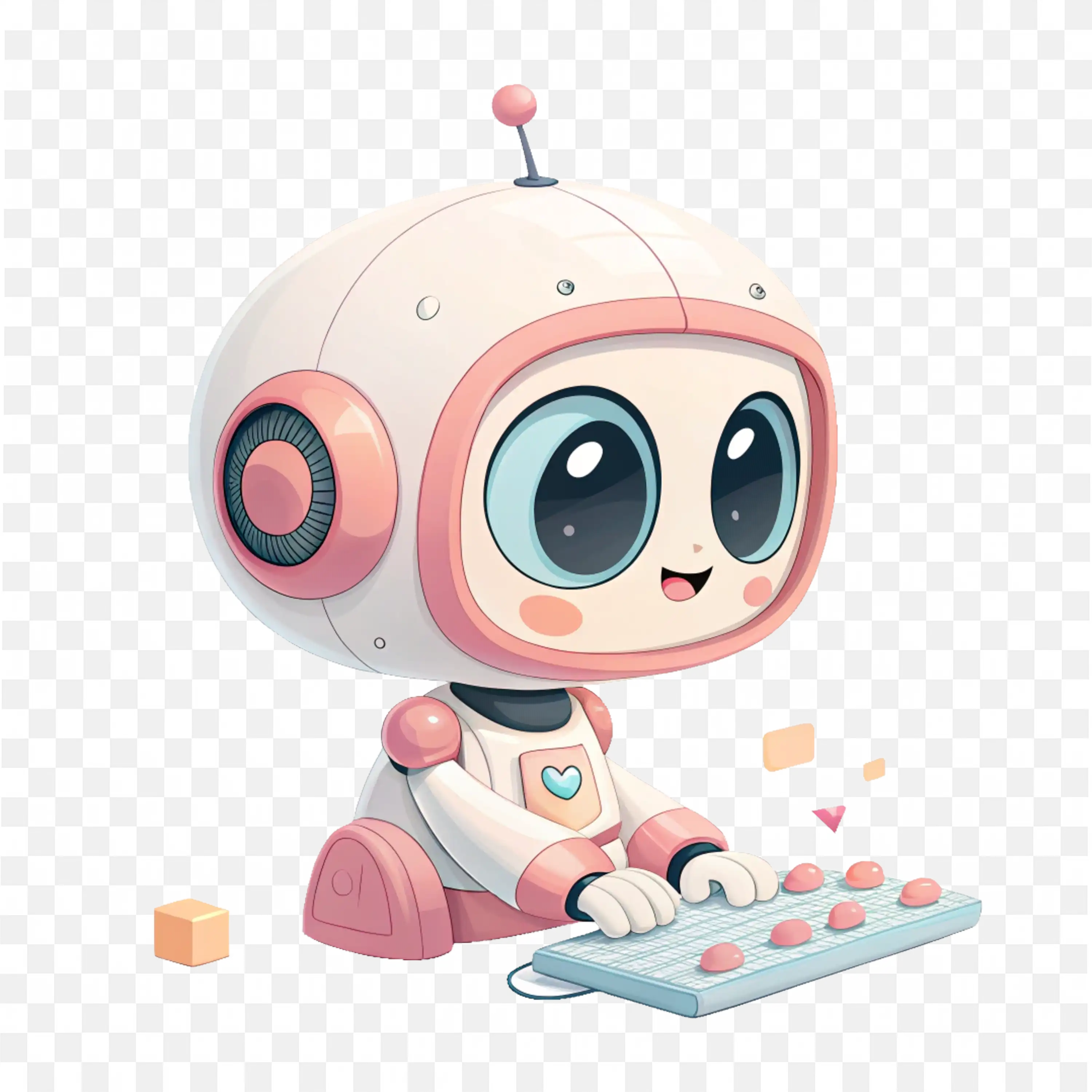 Cute Ai Robot Working Pose Png Image Download