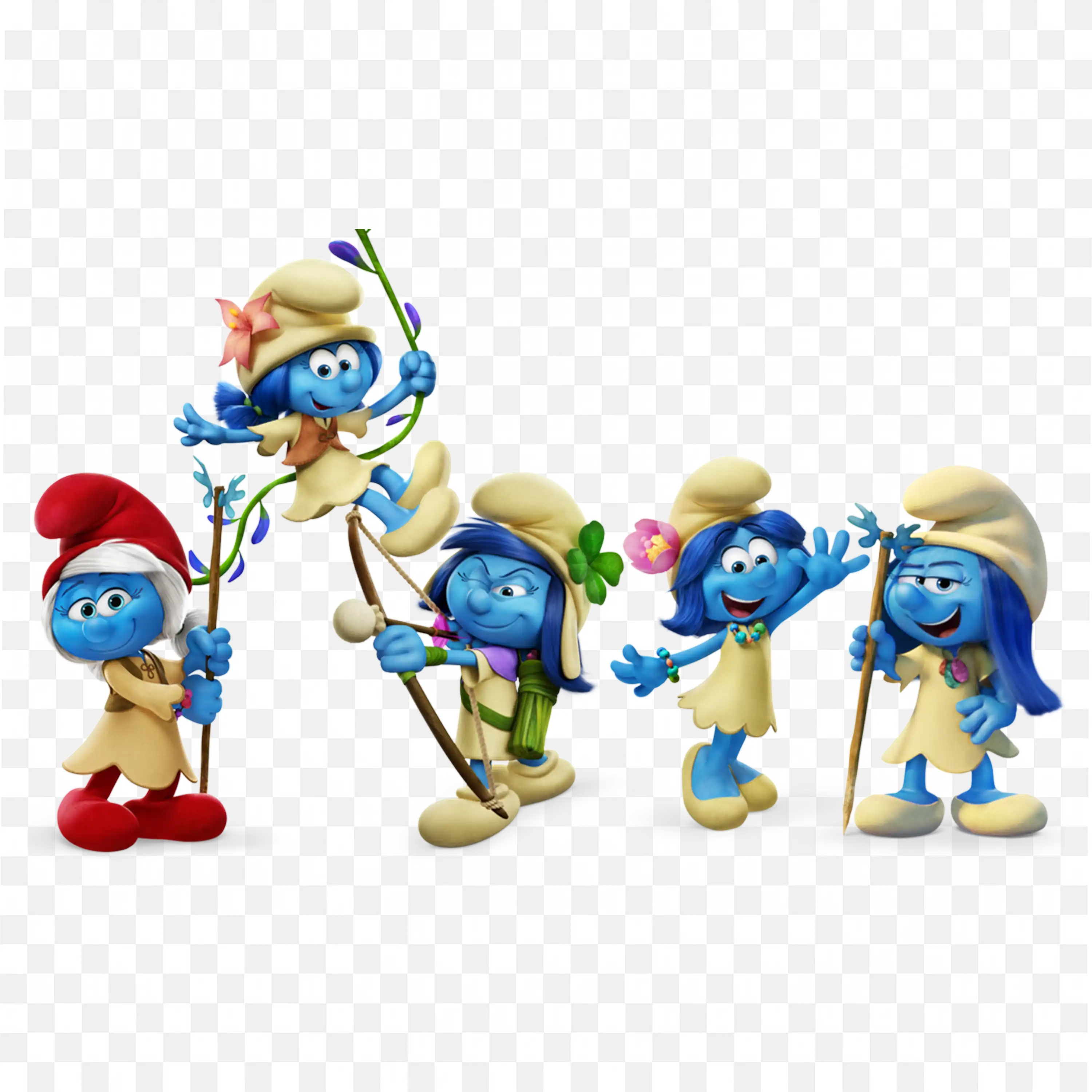 Cute Blue Cartoon Figures of a Smurfs Girl Model Png Image