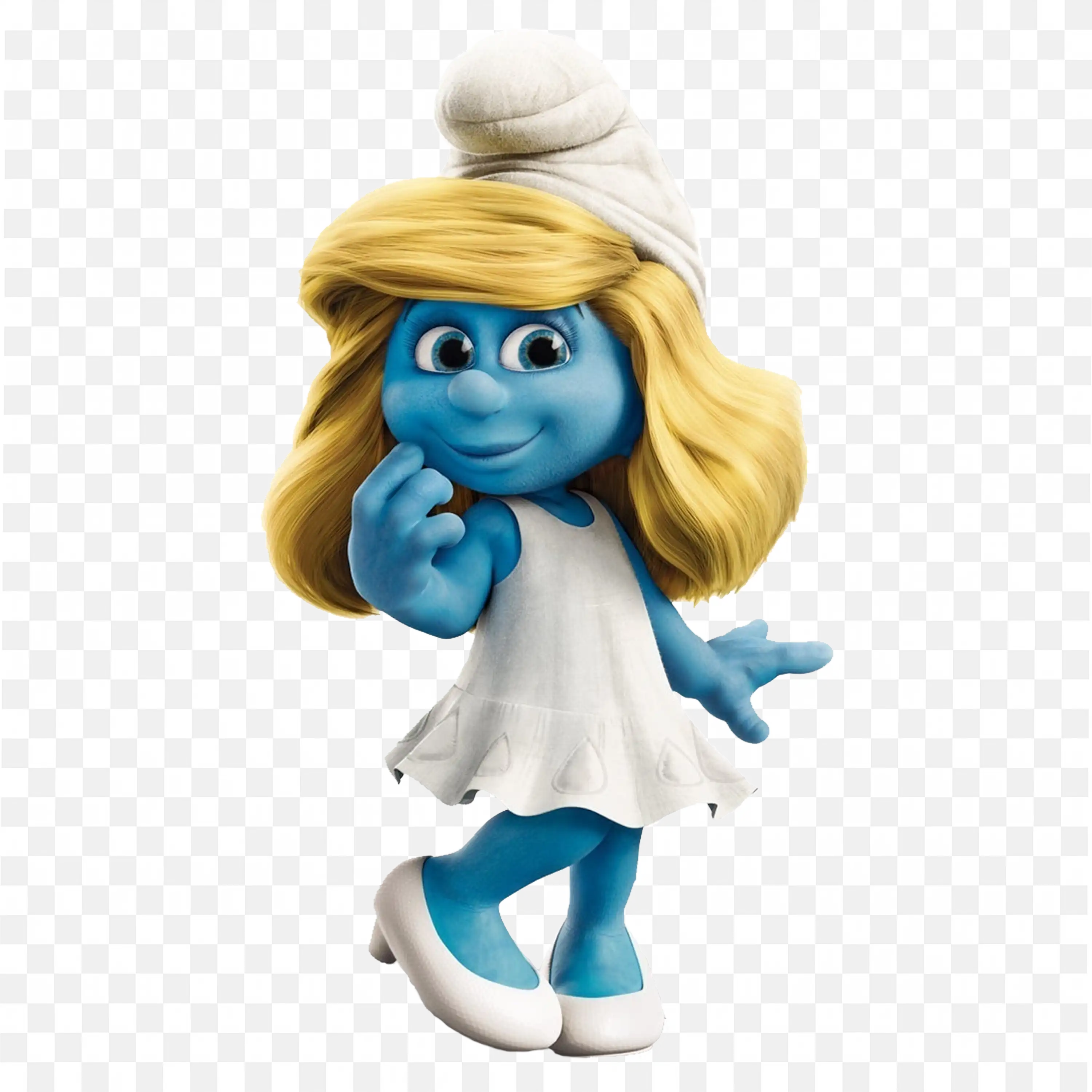 Cute Blue Female Character with Blonde Hair Png Download