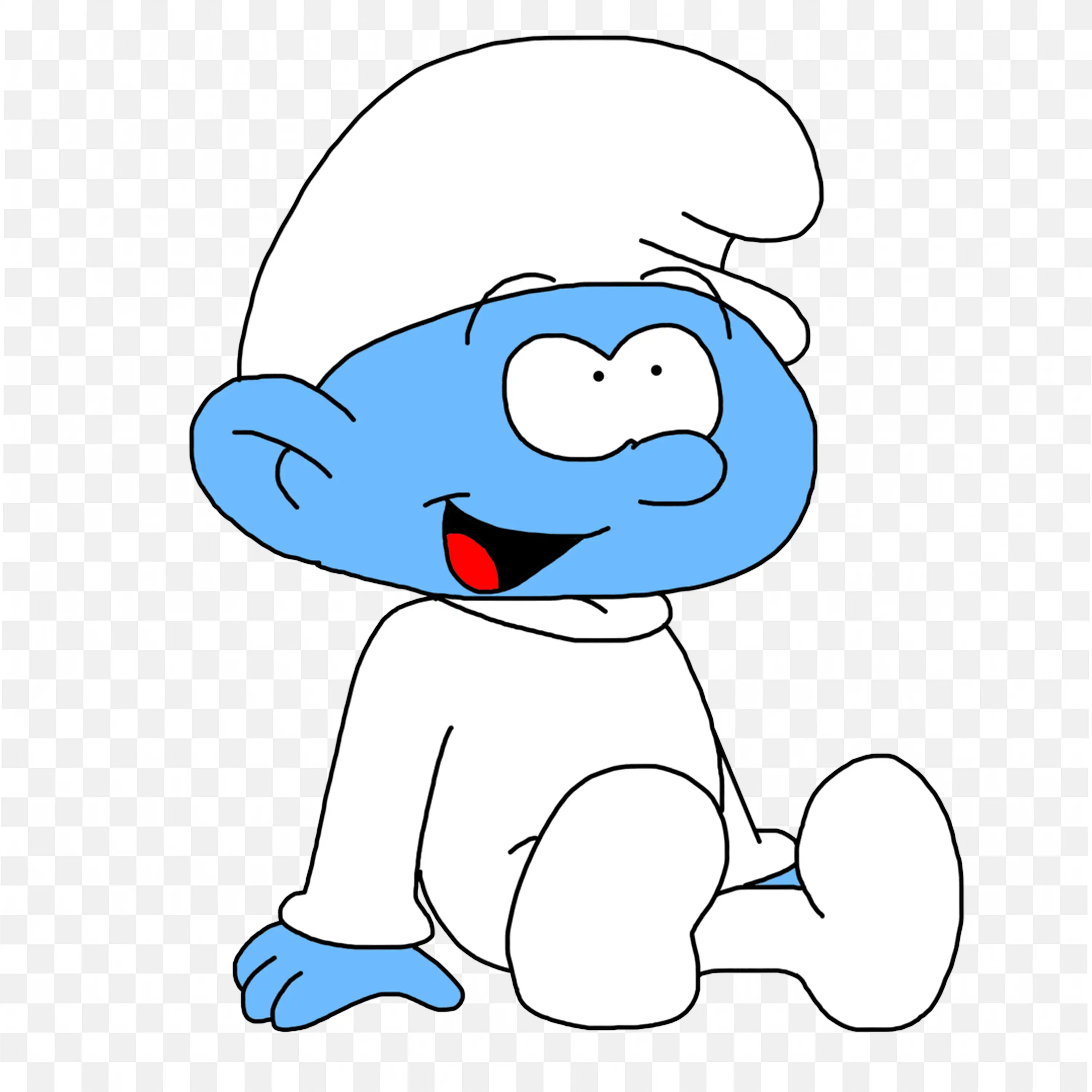 Cute Little Baby Smurf with Cute Smile HD Free Png Download