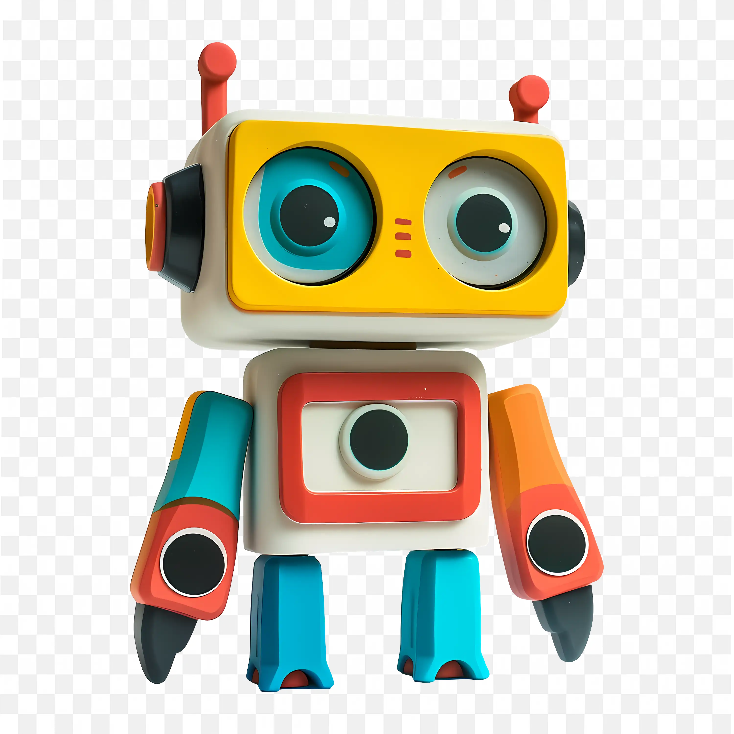 Cute 3D Metal Sonic Robot in Multicolor Fun Png