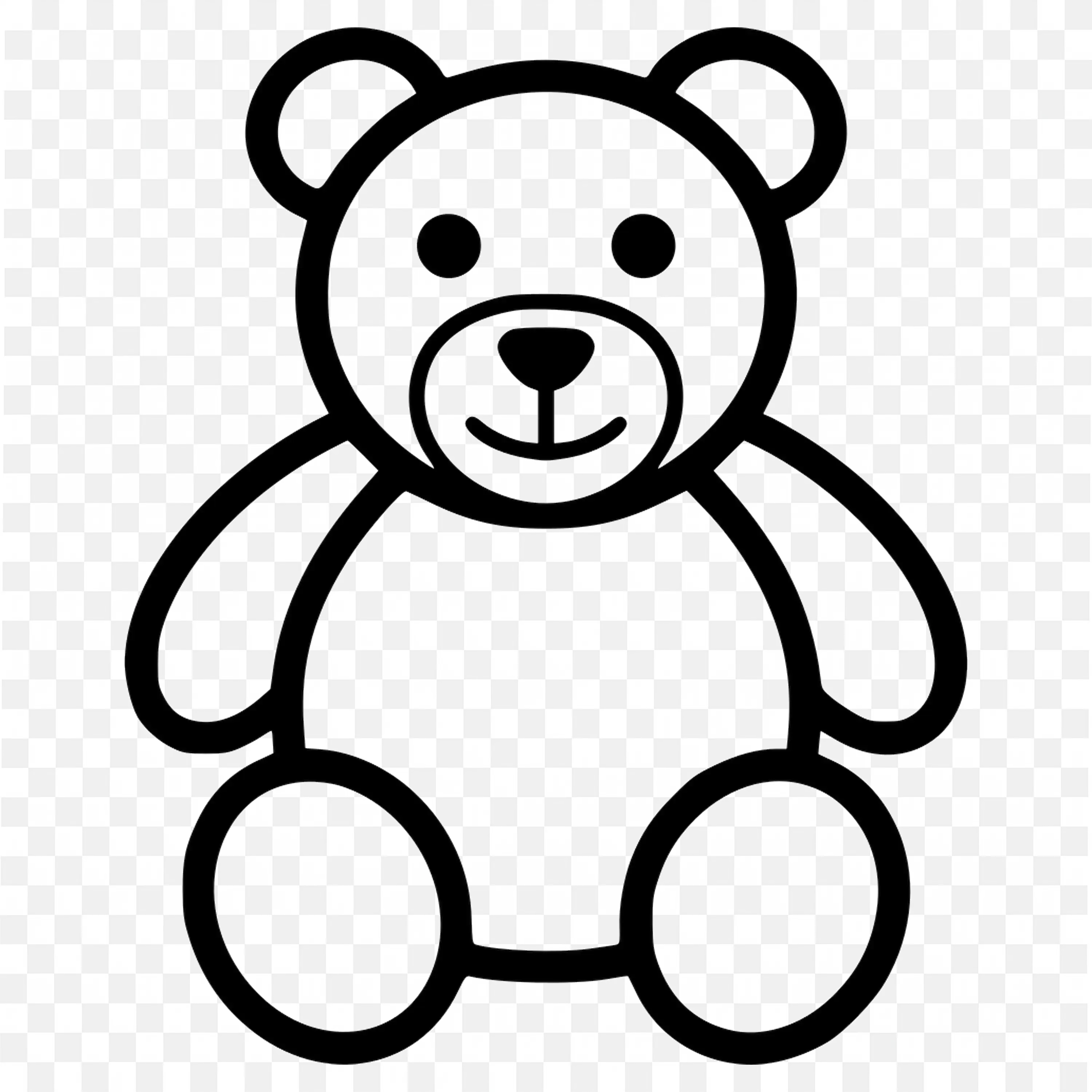 Cute Minimalist Bear Design Shadow Png for Free Download