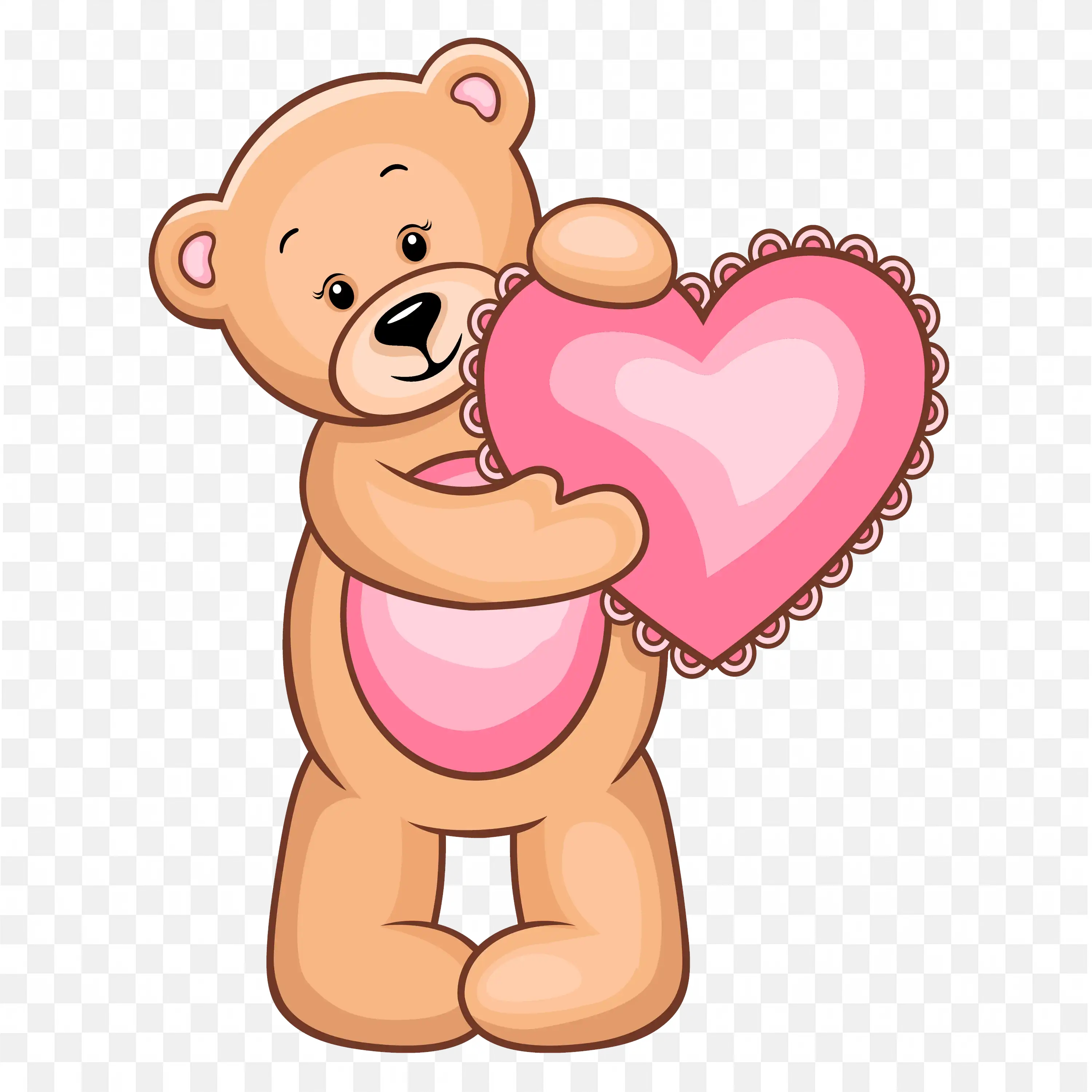 Cute Teddy Bear with a Pink Heart Free Png Images