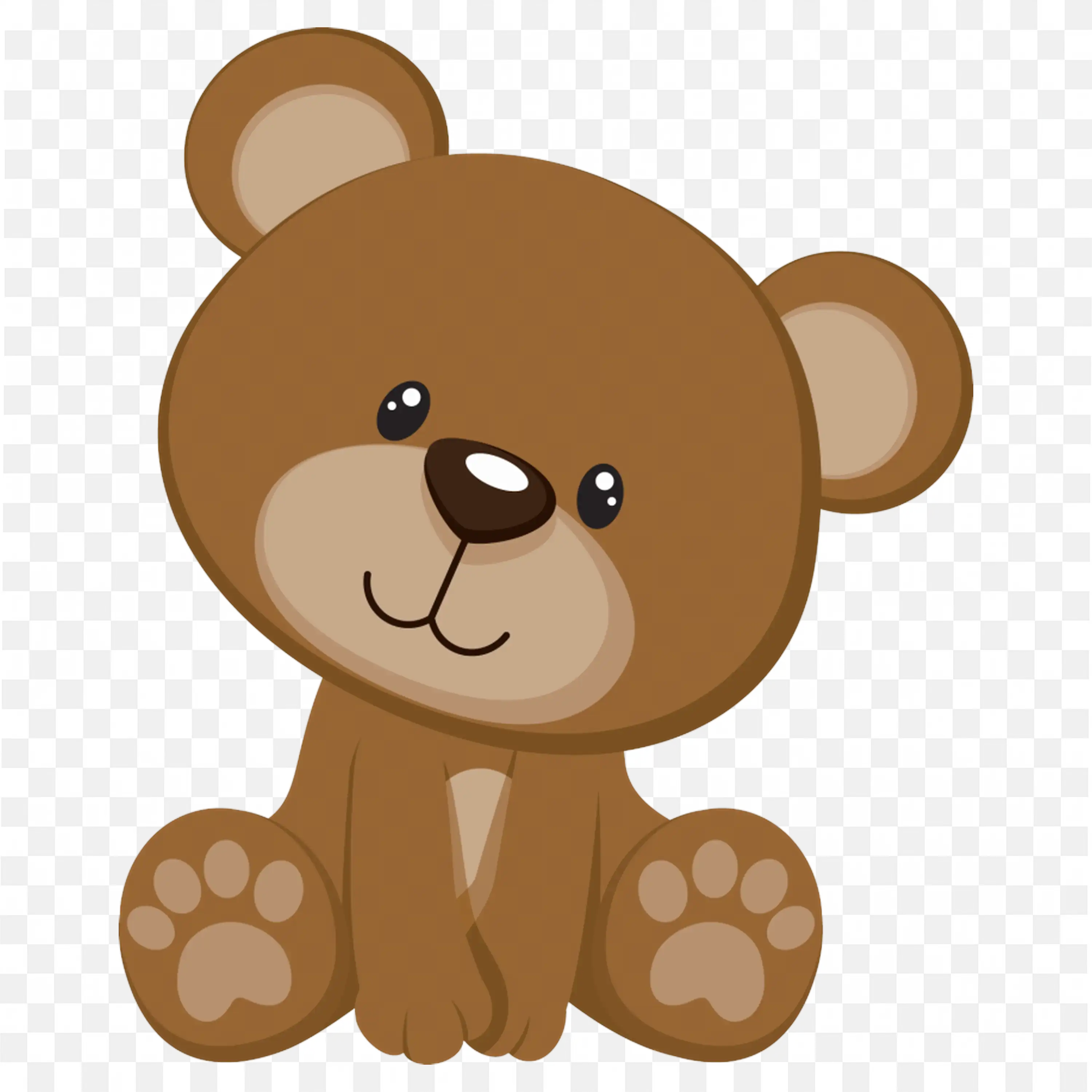 Cute Teddy Bear Sitting with a Curious Head Tilt Png