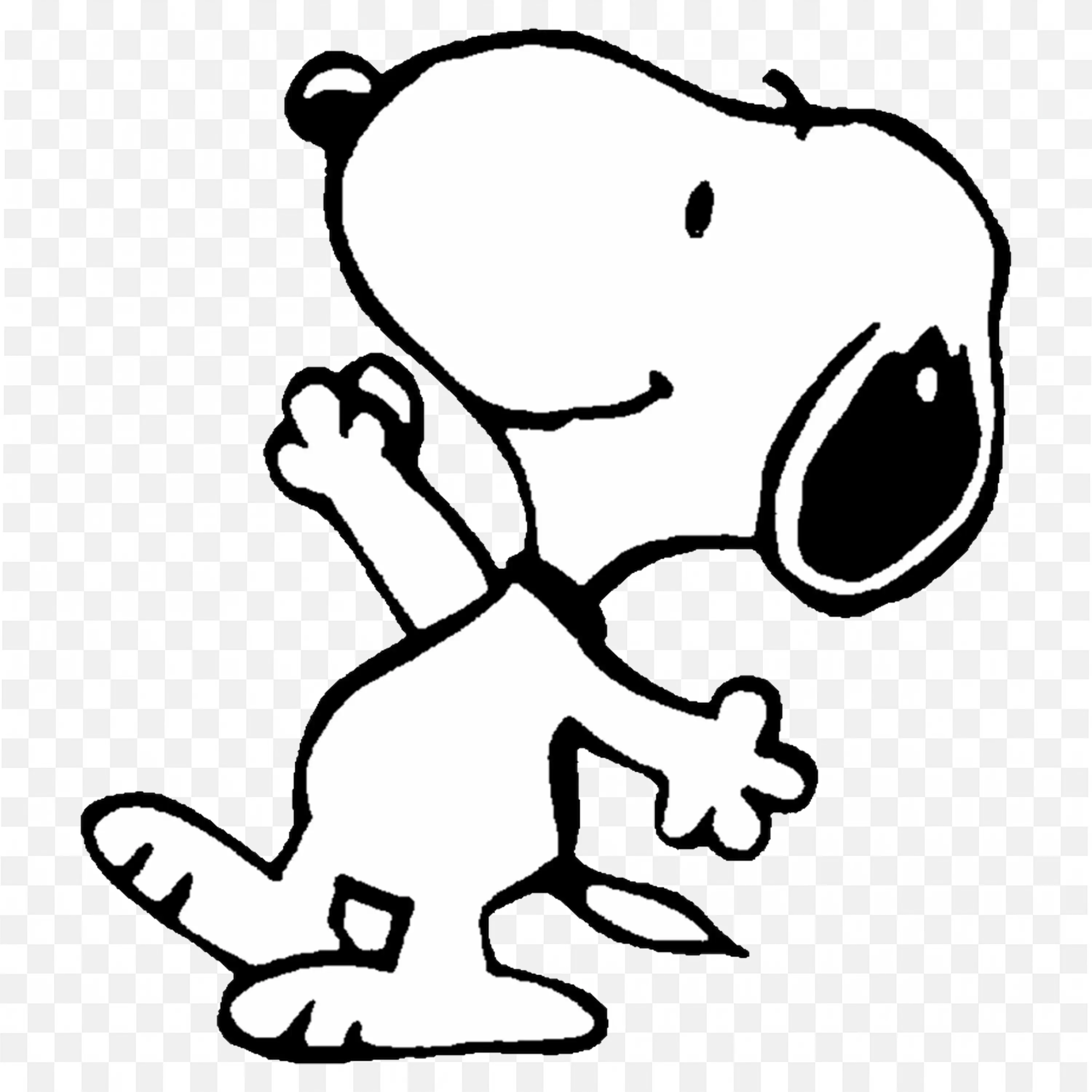 Dancing Snoopy Cartoon with Happy Face and Open Arms Image