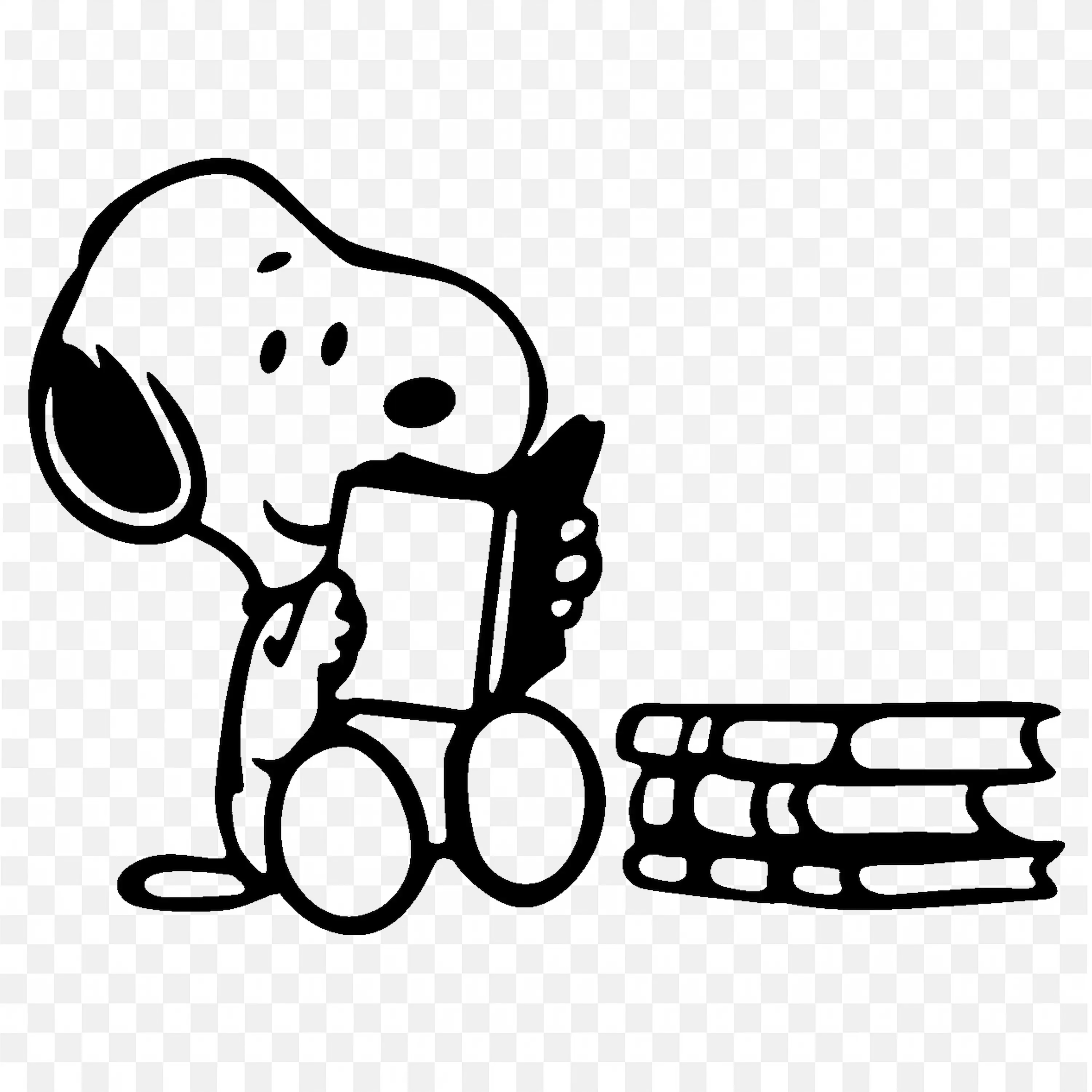 The Dog Cartoon Model Reading Books Free Png Image