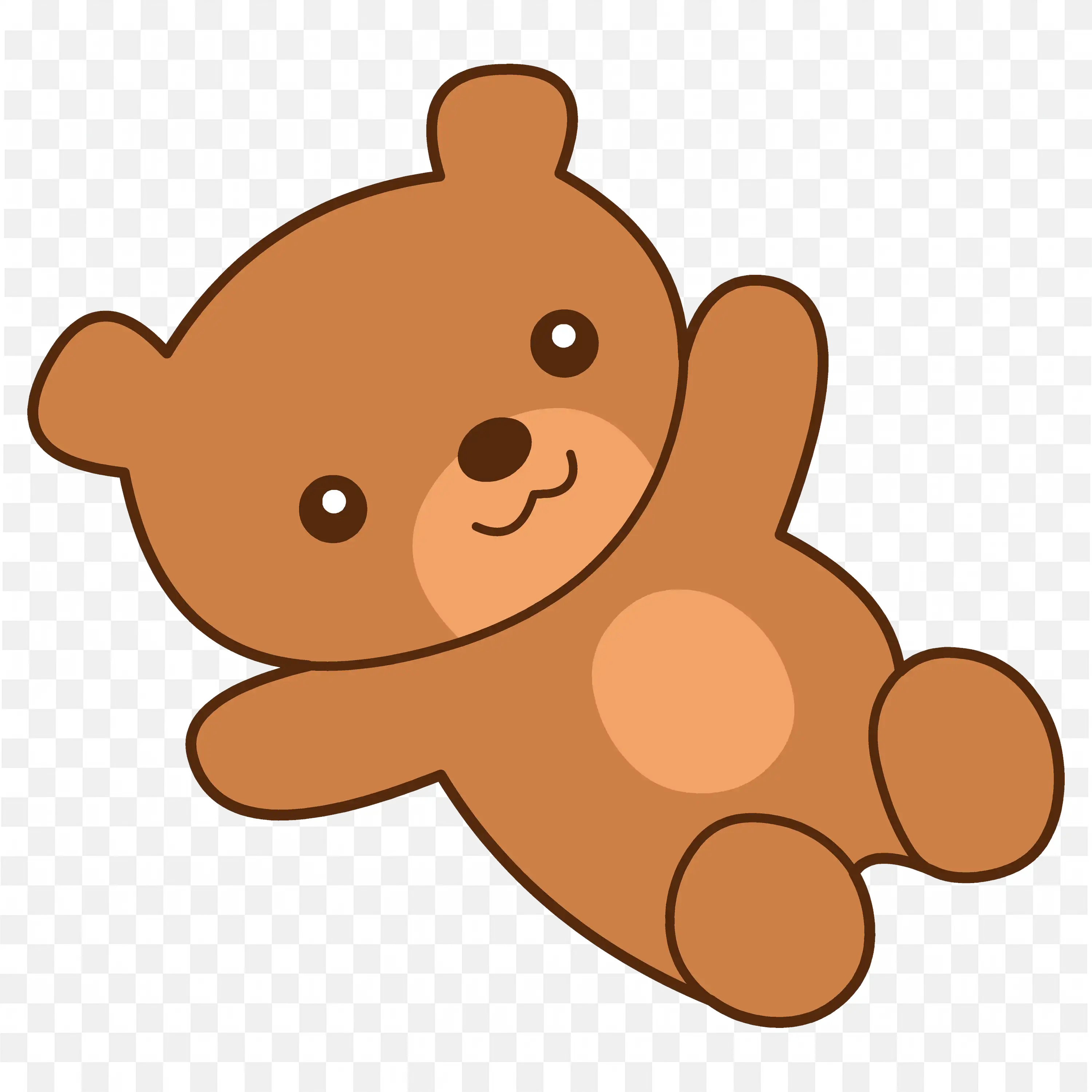 Download the Cartoon Teddy Bear Lying Down Png for Free
