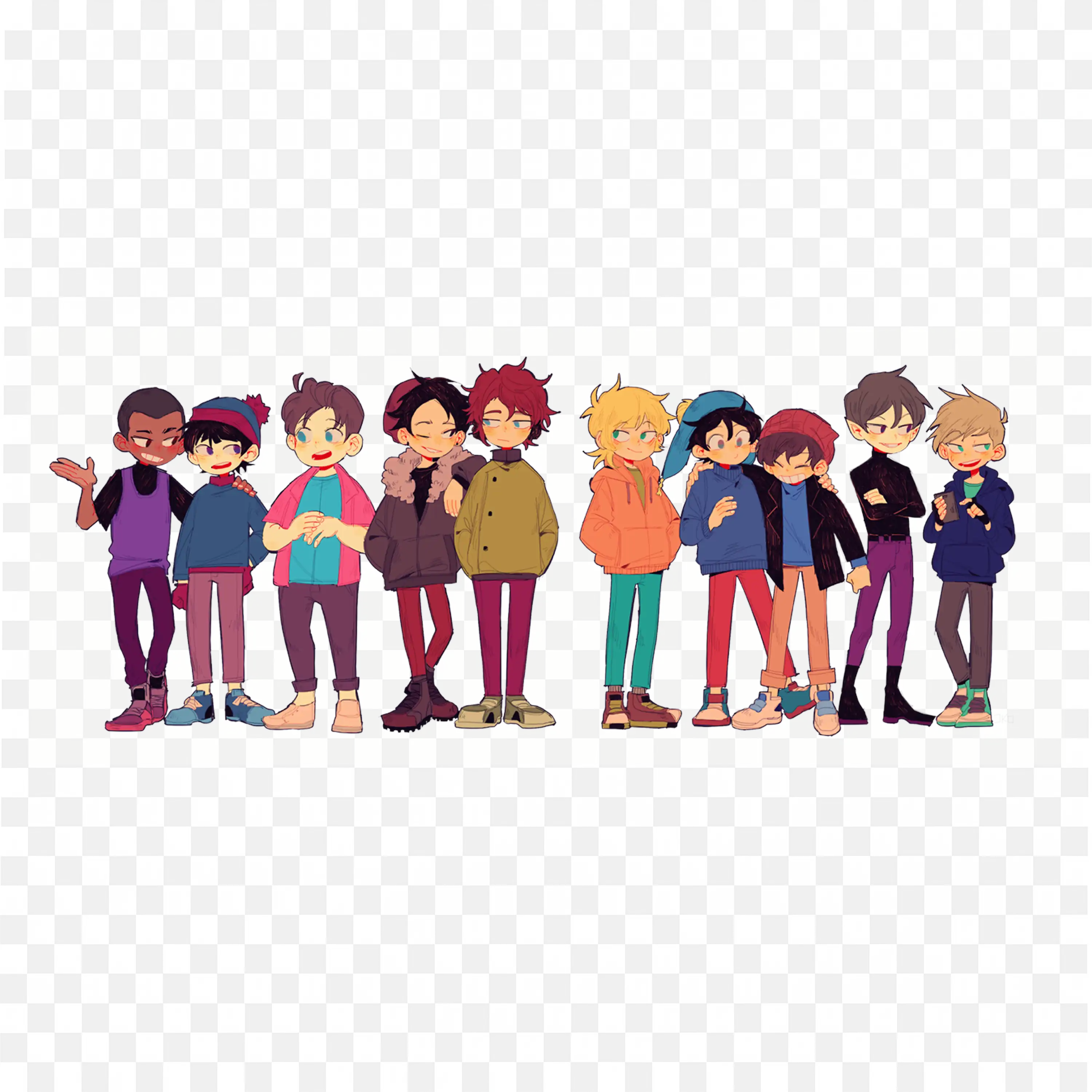 Download South Park Show Characters Standing and Posing Png