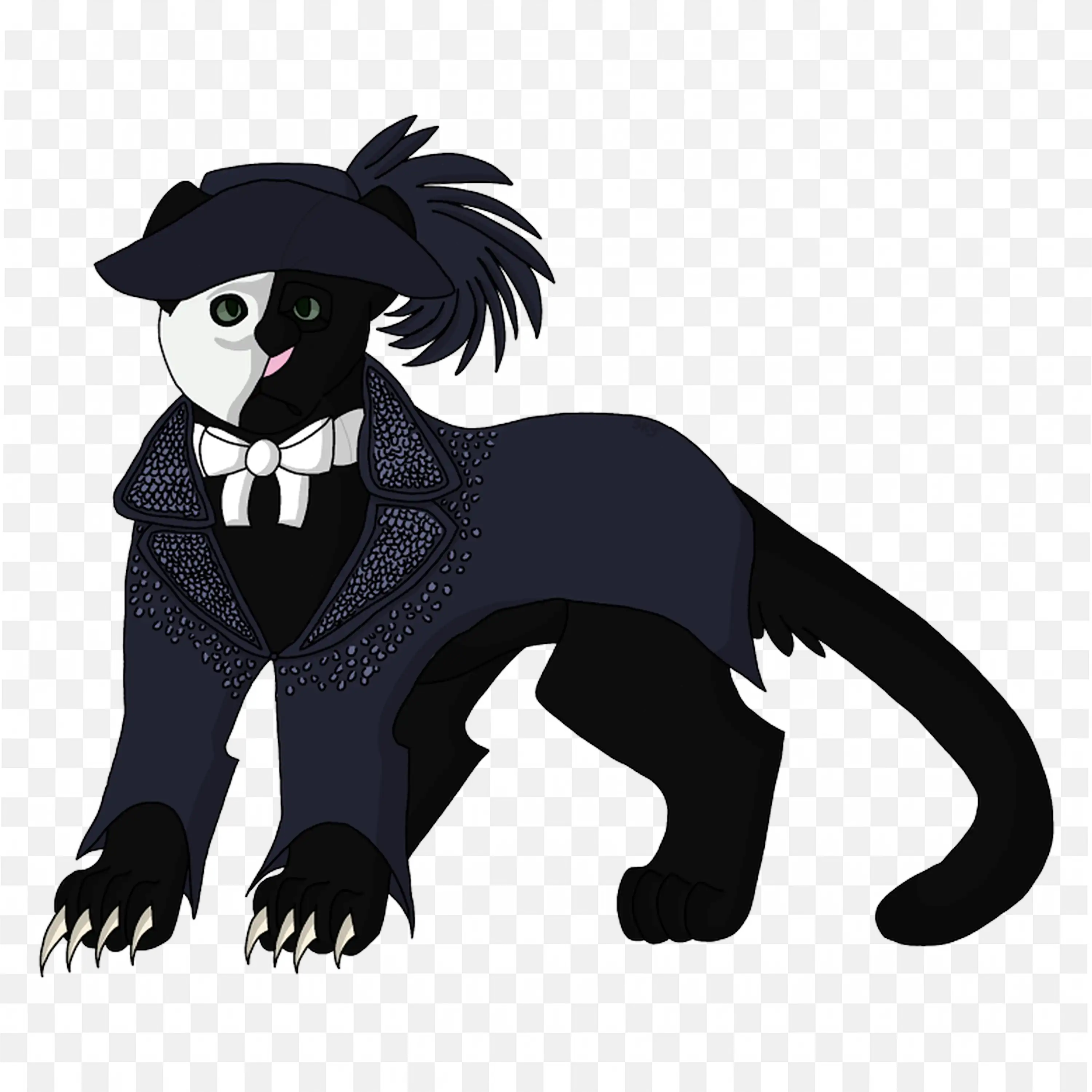 Elegant Black Panther in Animal Art Free Png Download