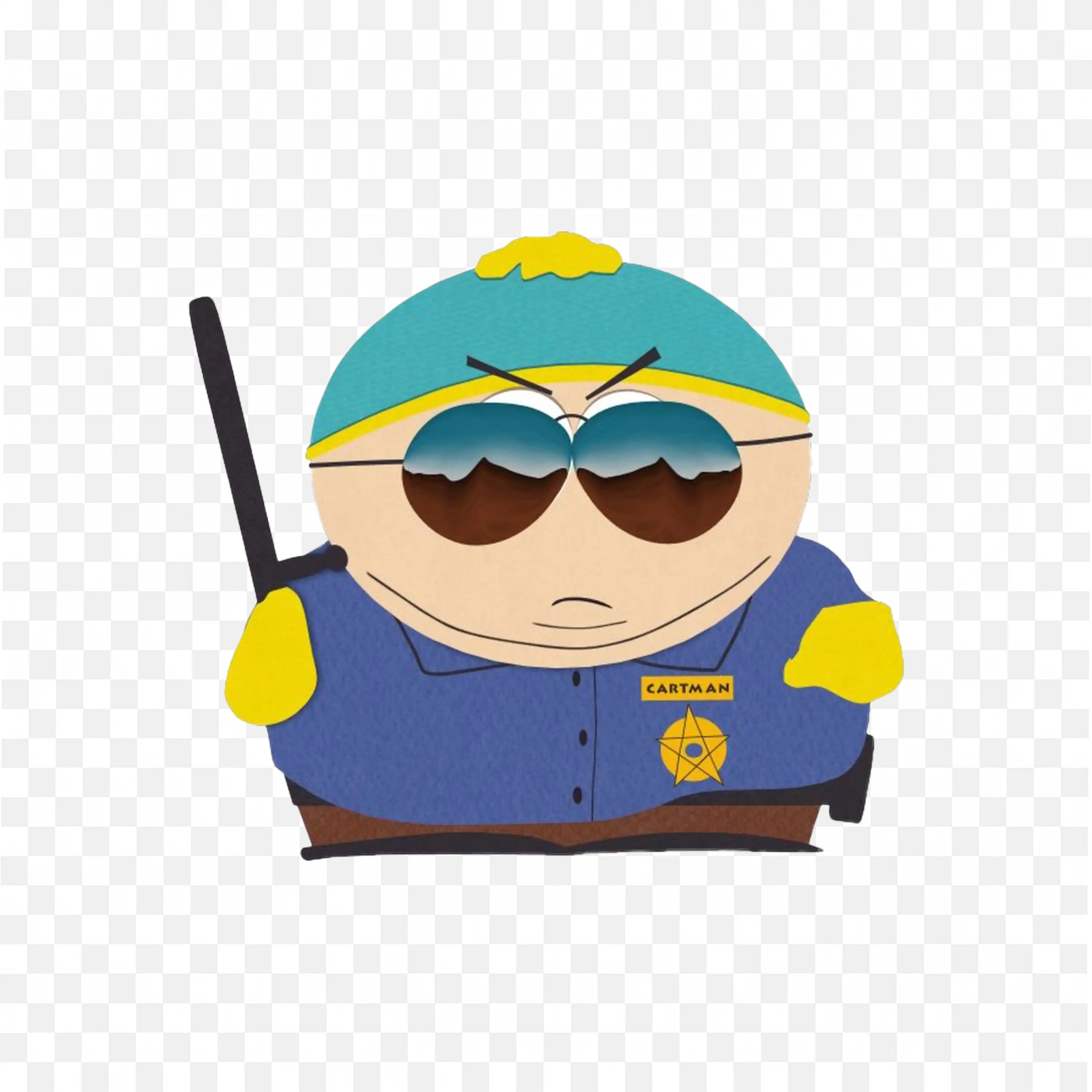Png of Eric Cartman in a Police Costume and Glasses Download