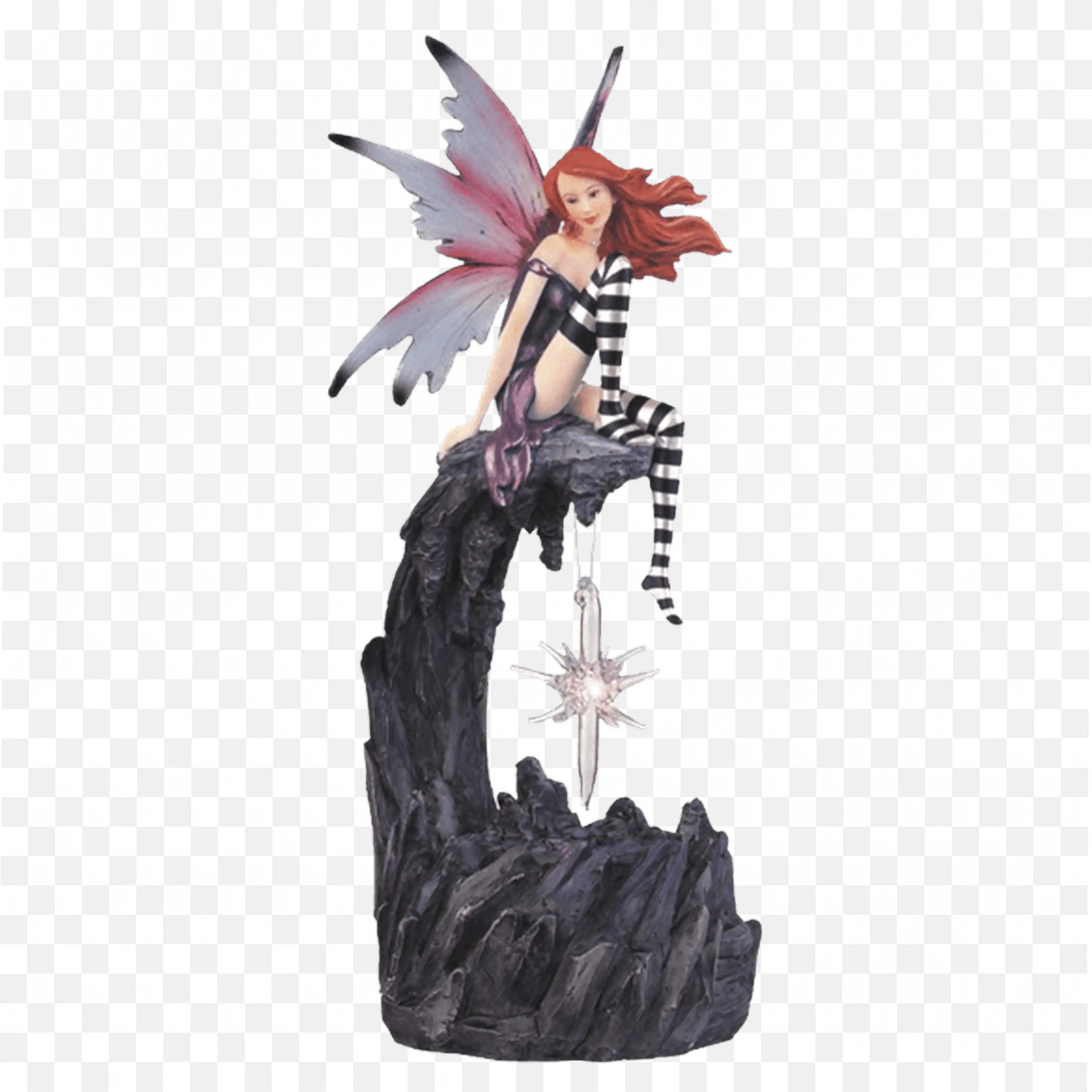 Fantasy Fairy Figurine with Beautiful Pink Wings Collectible